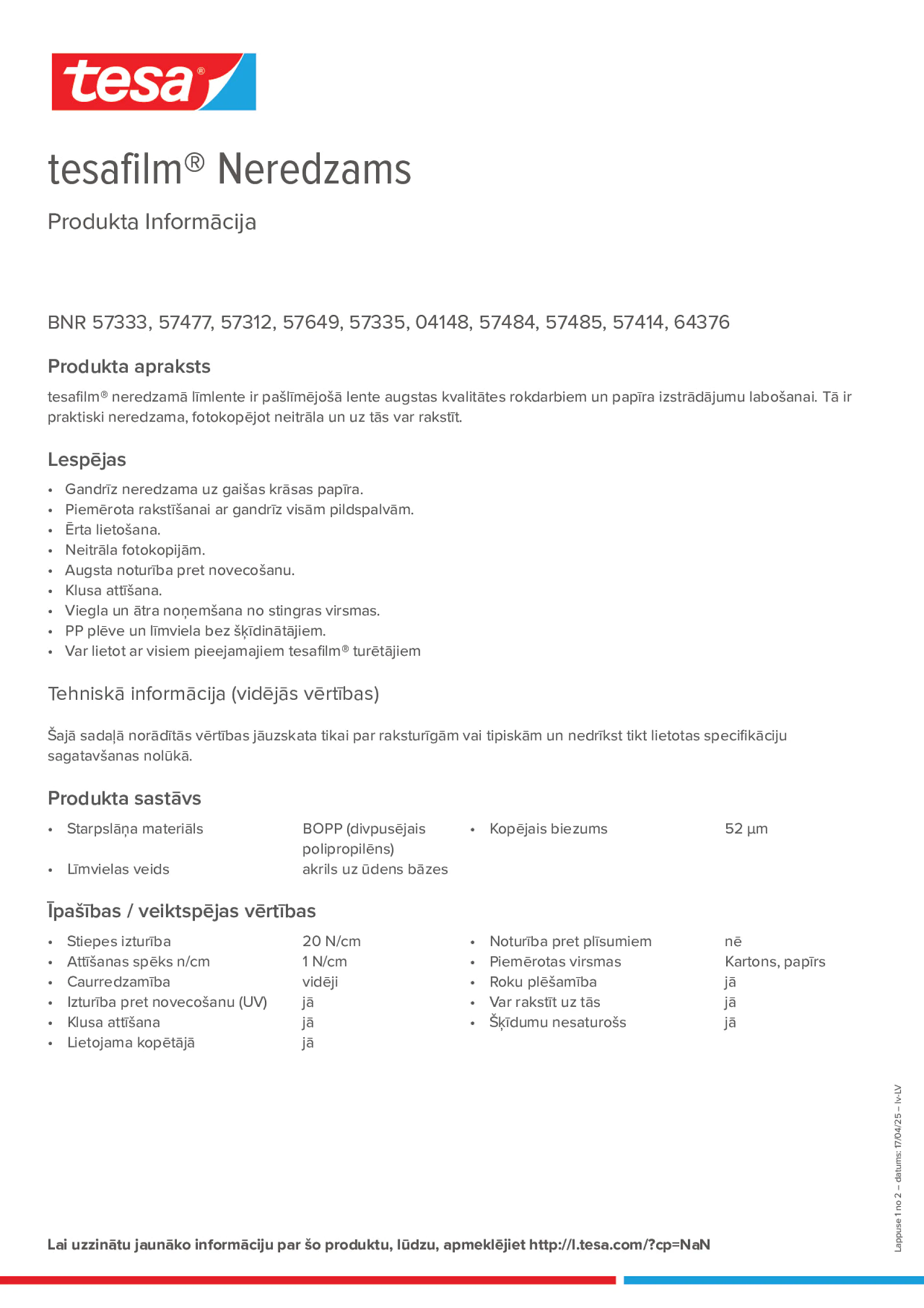 Product information_tesafilm® 57312_lv-LV