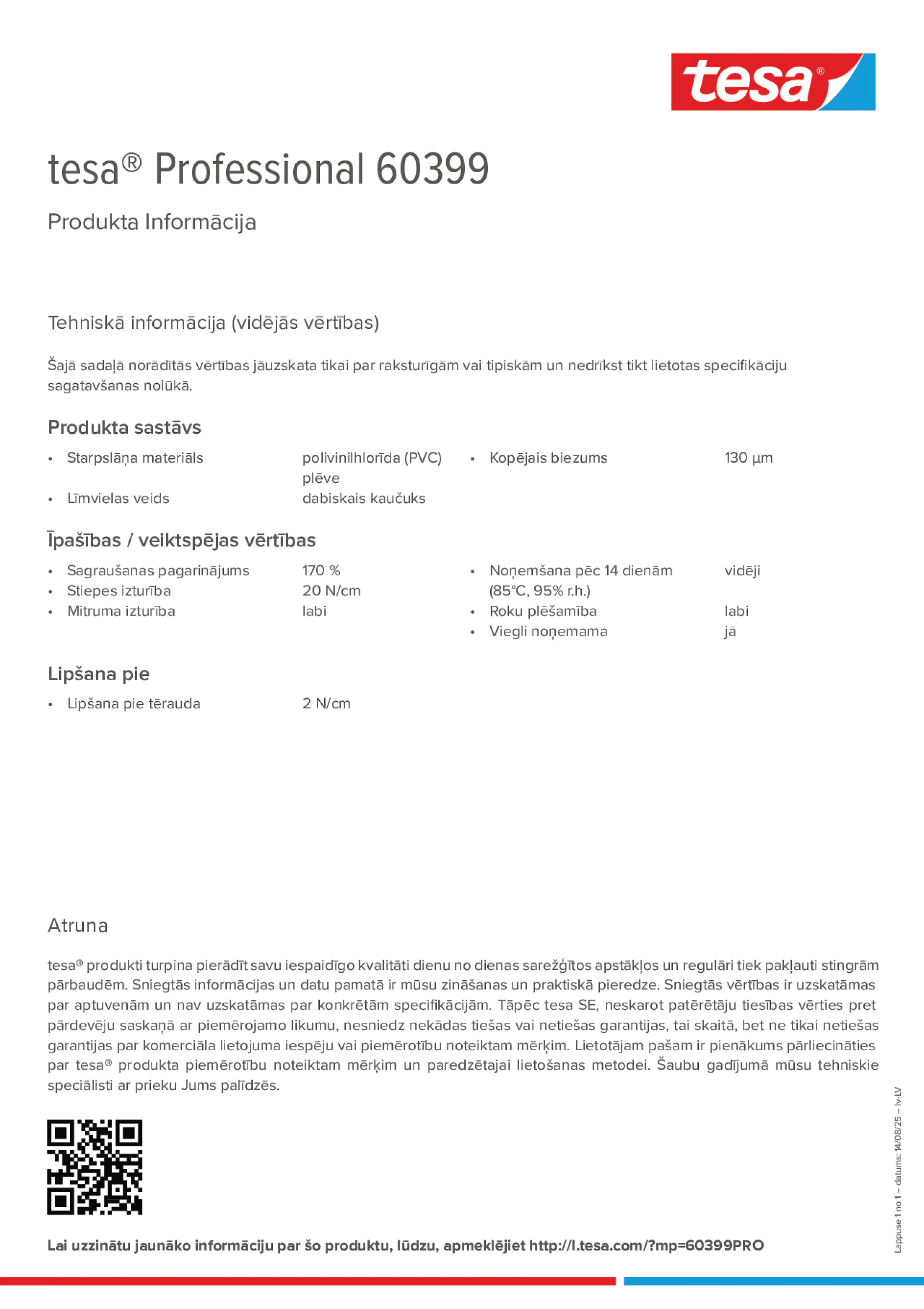 Product information_tesa® Professional 60399_lv-LV