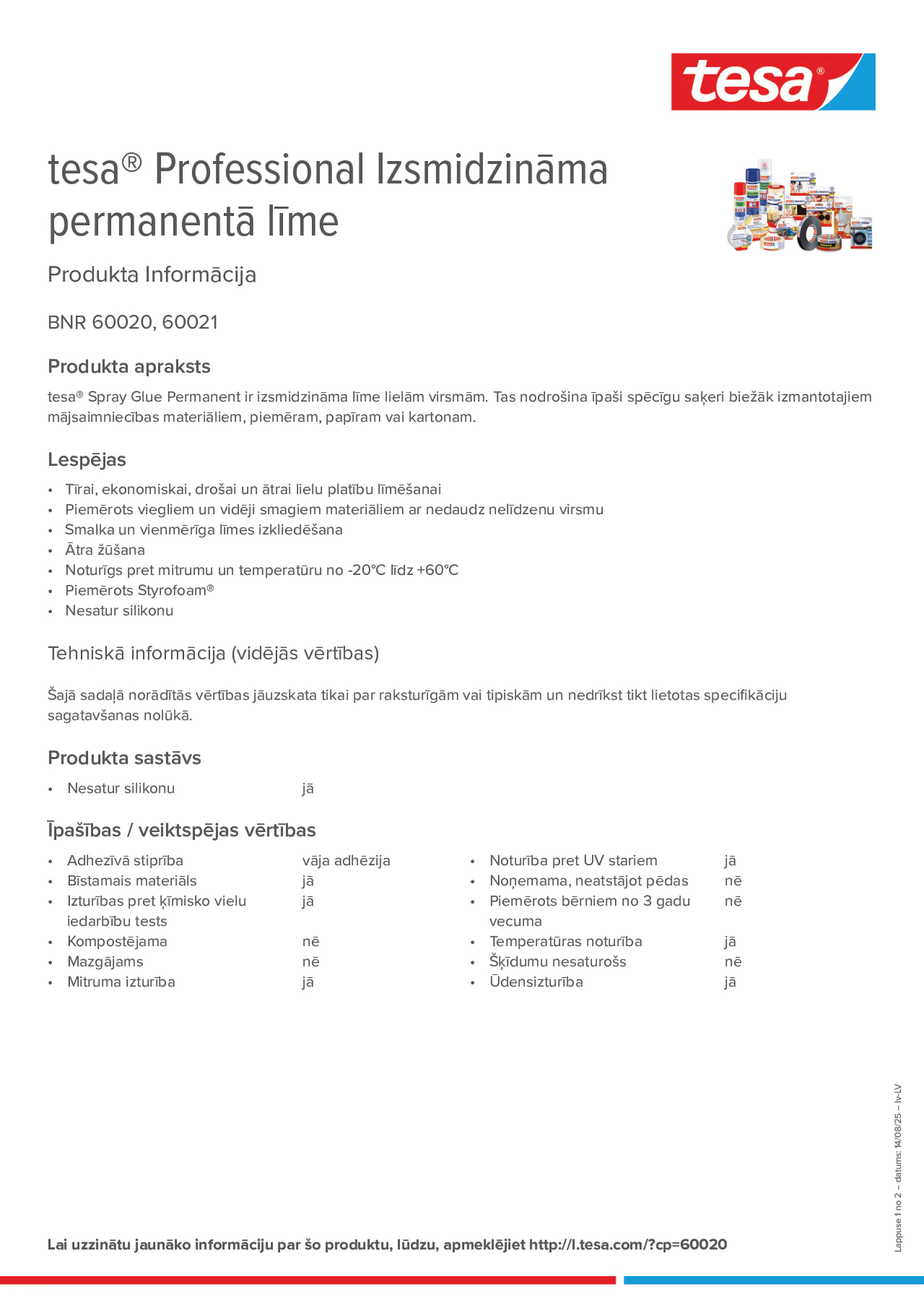 Product information_tesa® Professional 60020 / 60021_lv-LV