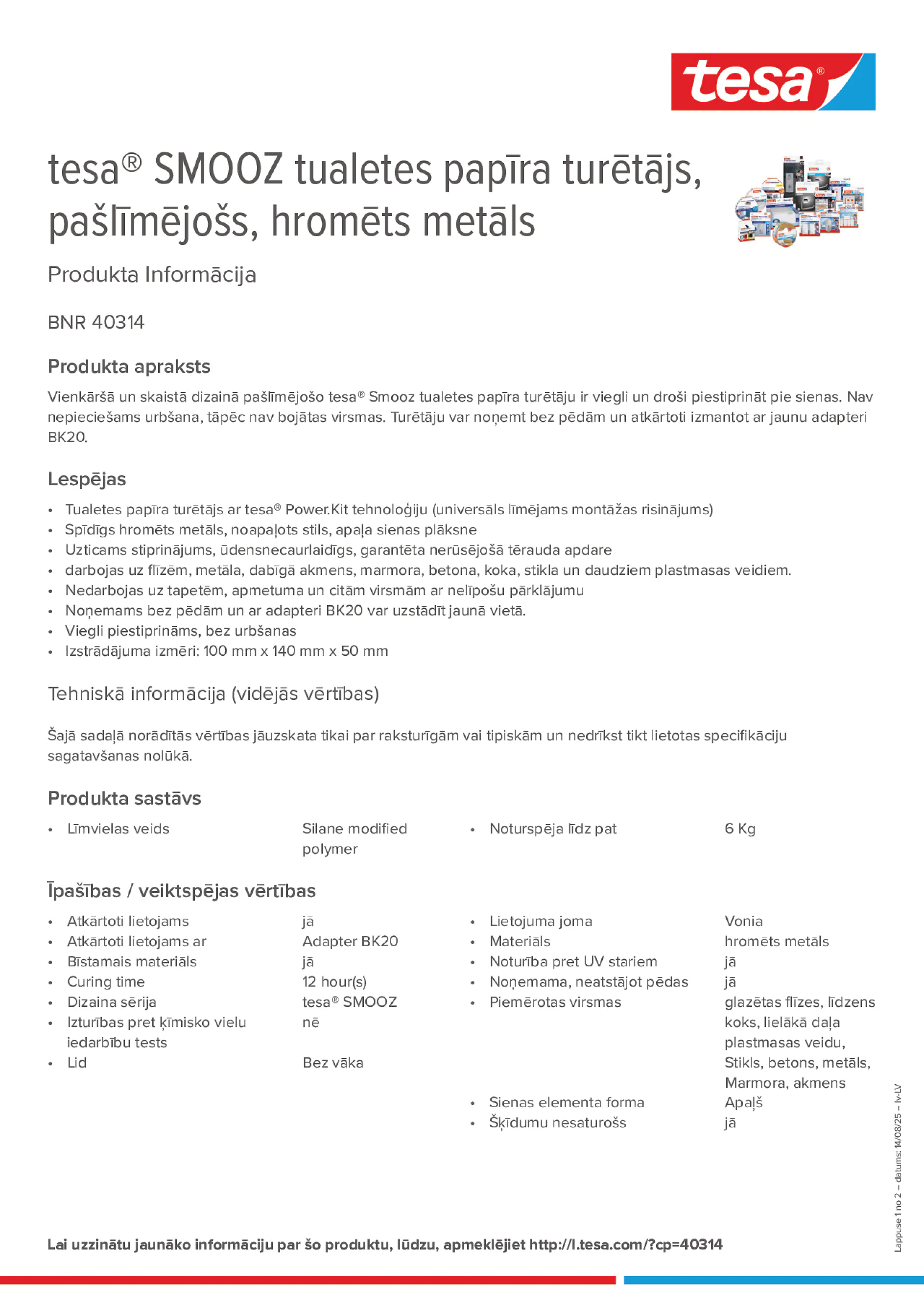 Product information_tesa® 40314_lv-LV