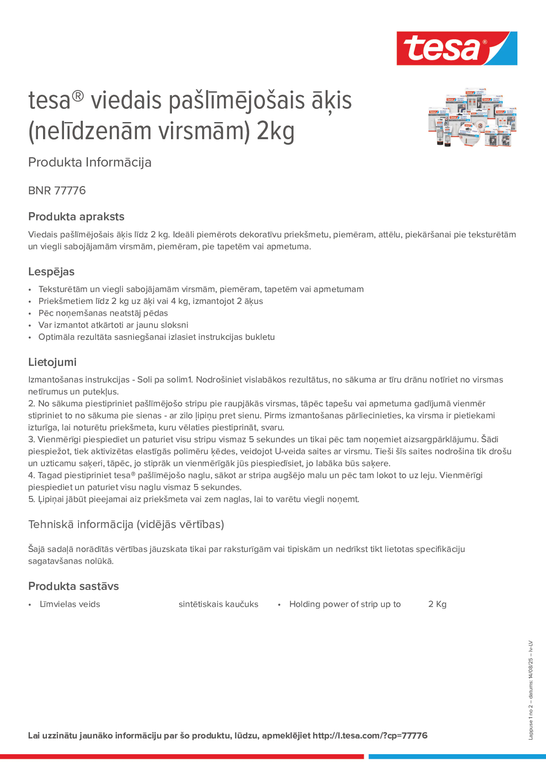 Product information_tesa® 77776_lv-LV
