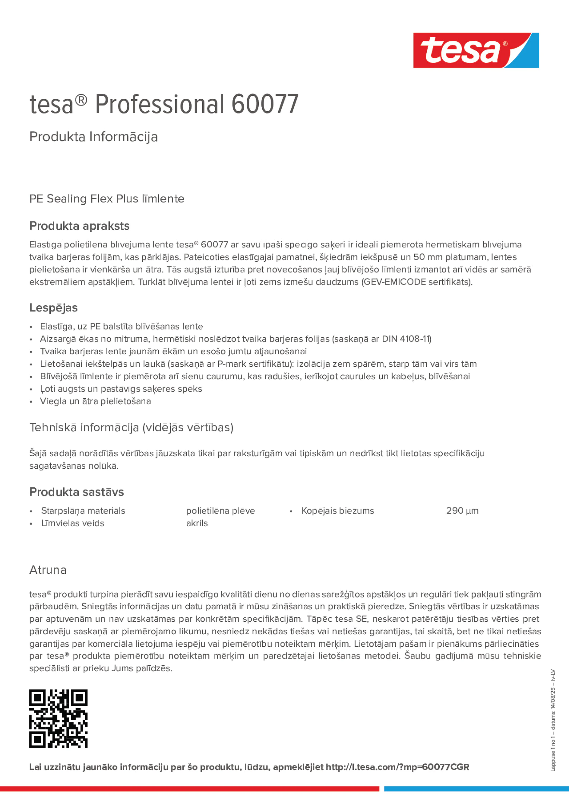Product information_tesa® Professional 60077_lv-LV