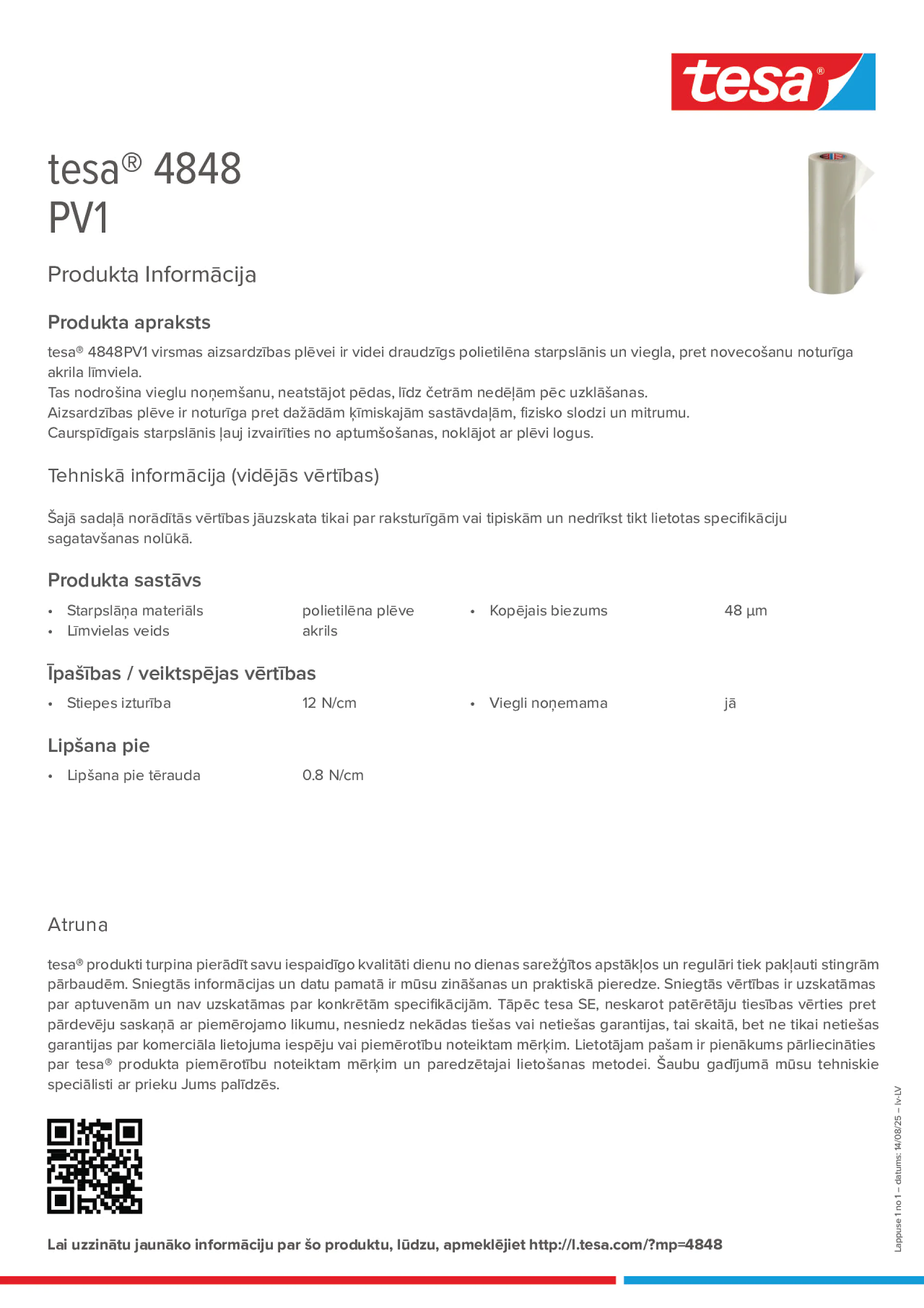 Product information_tesa® 4848_lv-LV