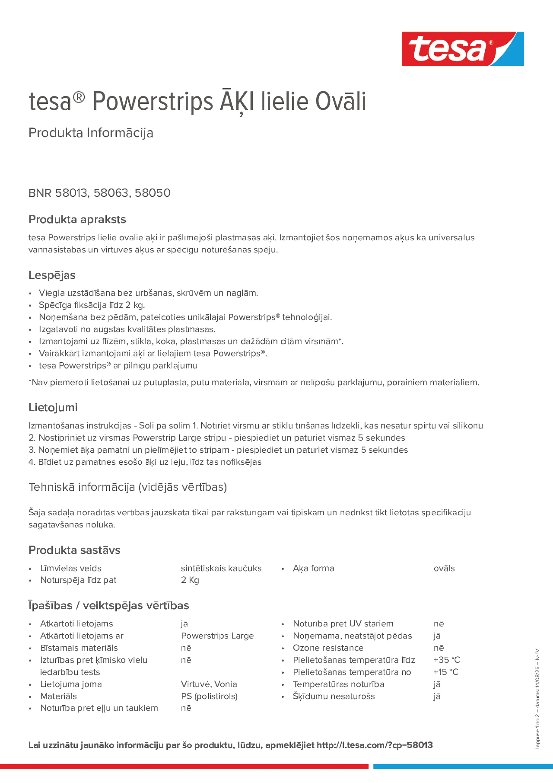 Product information_tesa® Powerstrips 58050_lv-LV