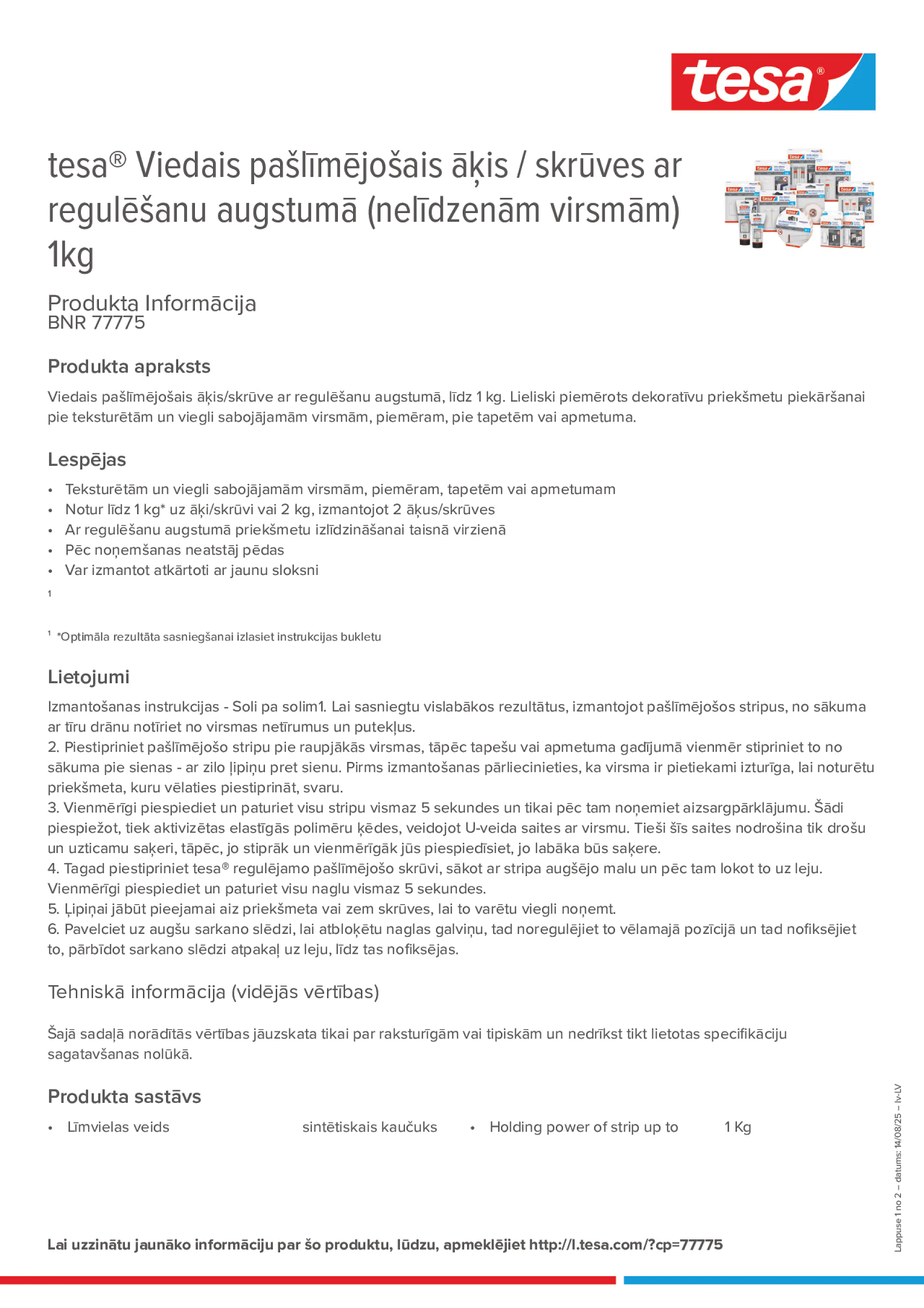 Product information_tesa® 77775_lv-LV