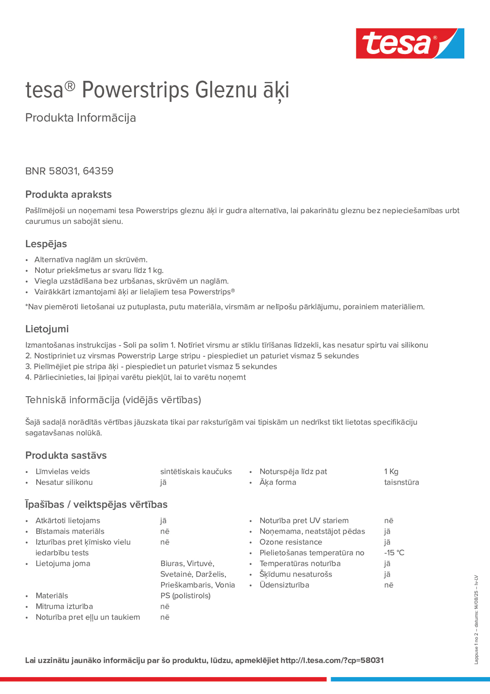 Product information_tesa® Powerstrips 58031_lv-LV