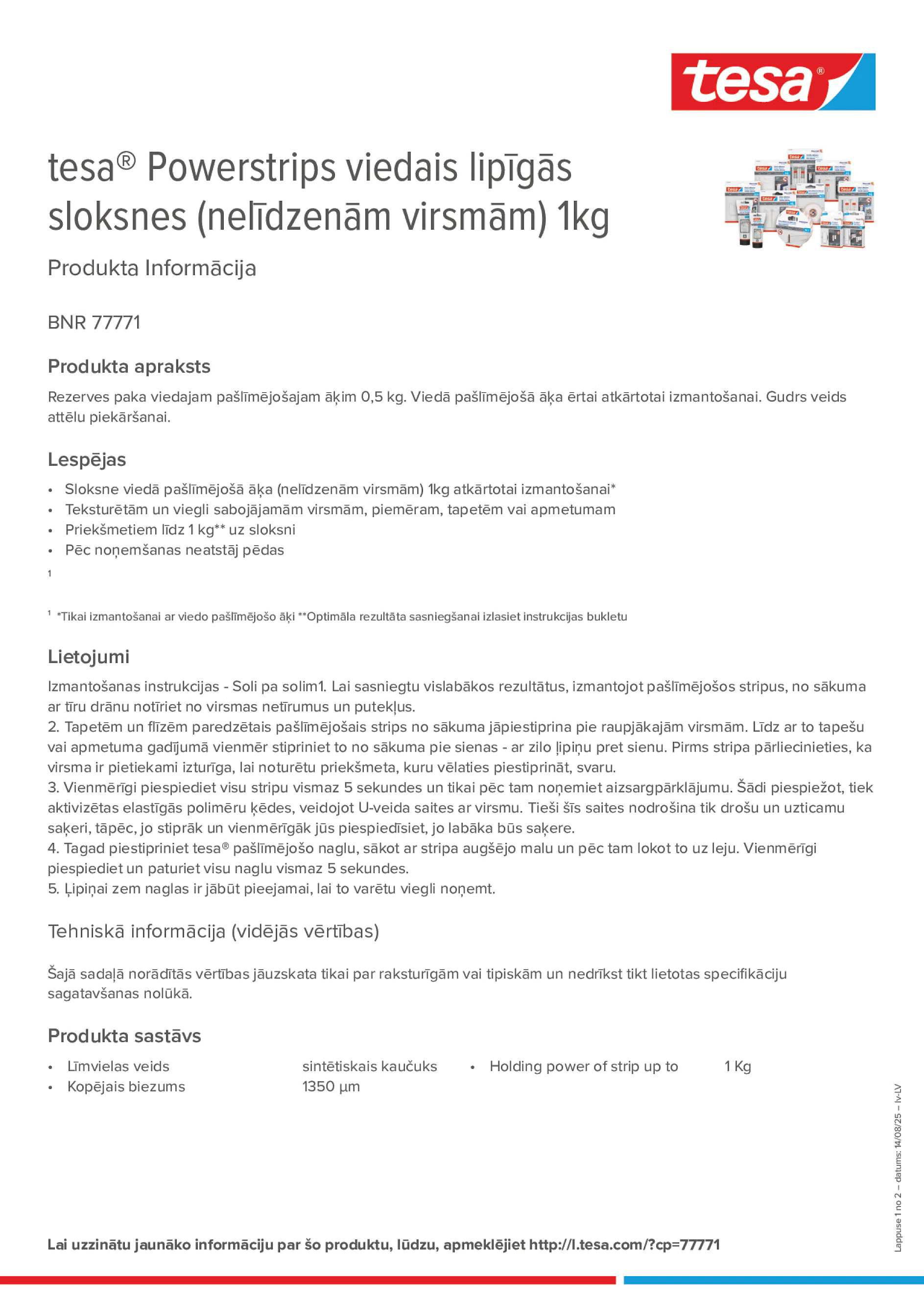 Product information_tesa® 77771_lv-LV