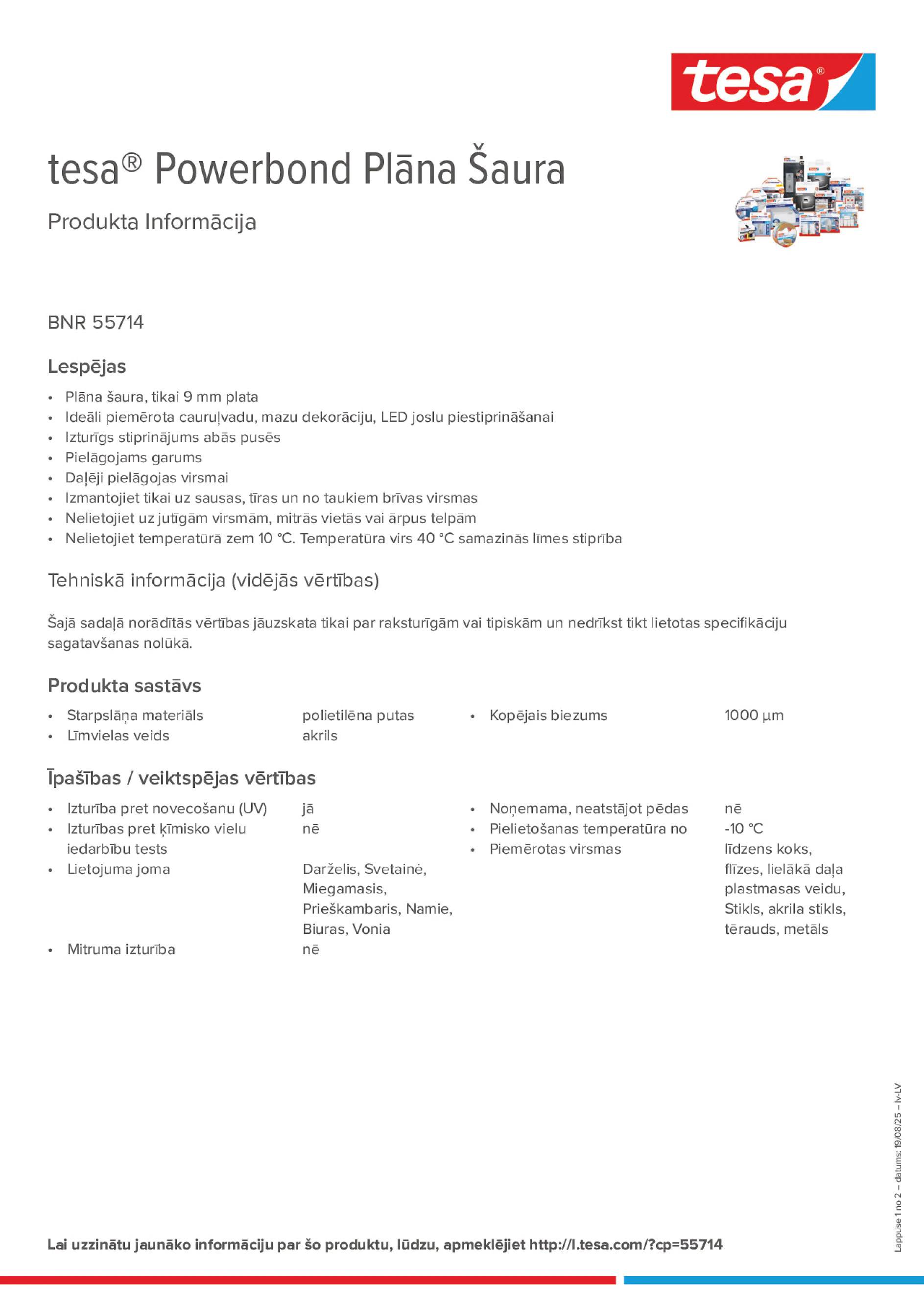Product information_tesa® Powerbond 55714_lv-LV