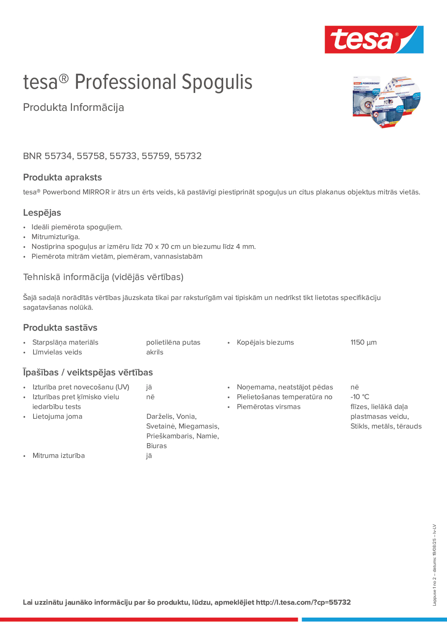 Product information_tesa® Professional 55733_lv-LV