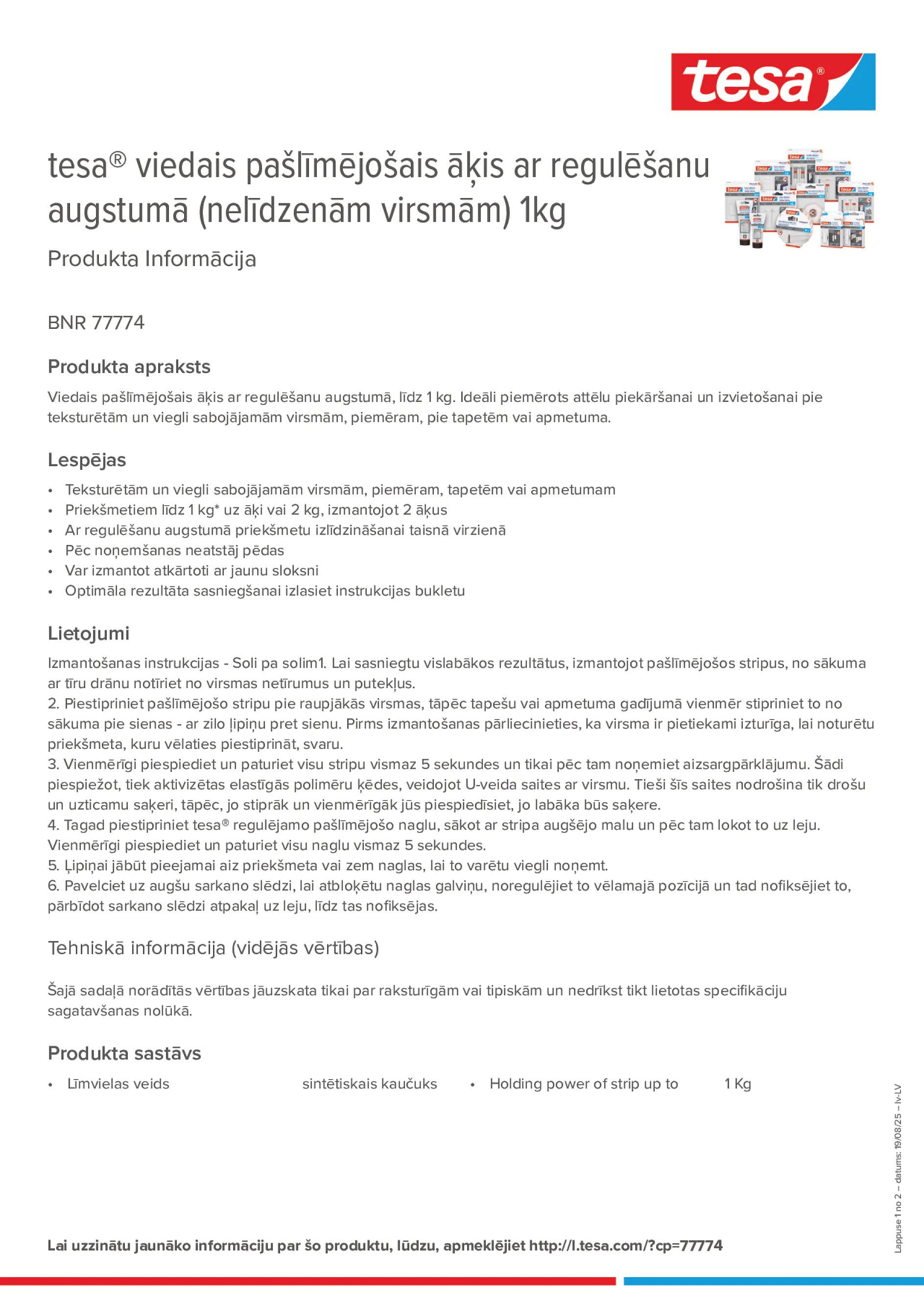 Product information_tesa® 77774_lv-LV