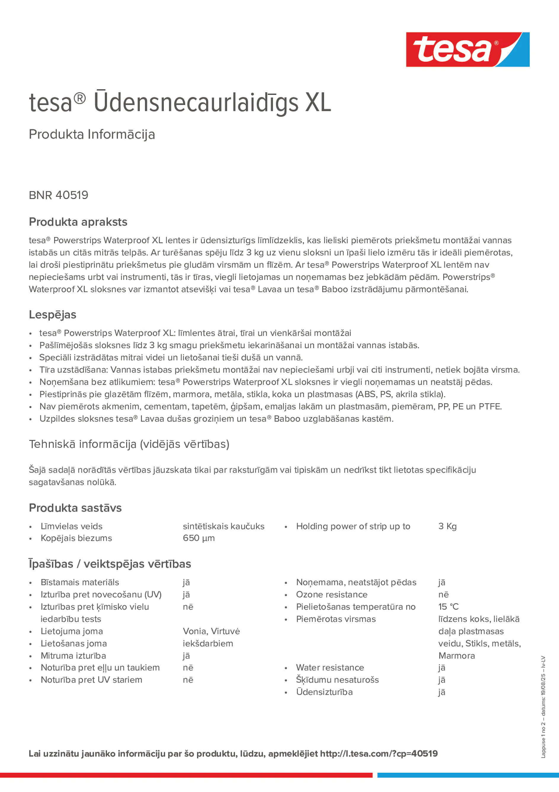 Product information_tesa® 40519_lv-LV