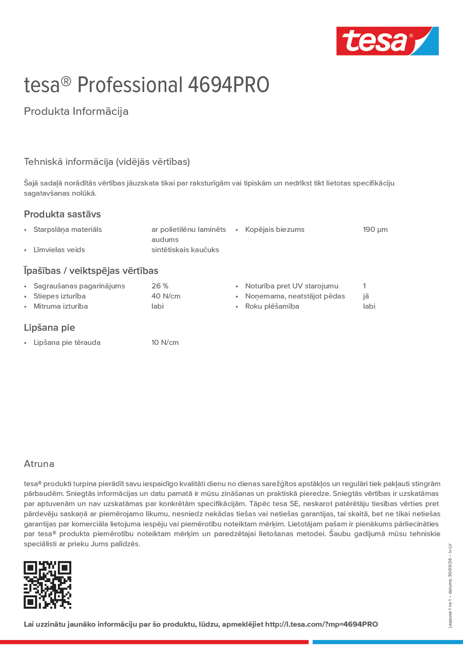 Product information_tesa® Professional 4694PRO_lv-LV