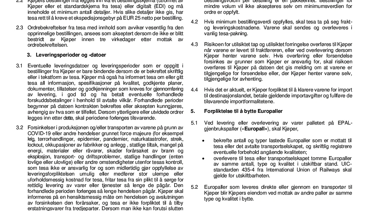NO Salgs- og leveringsbetingelser - 2025