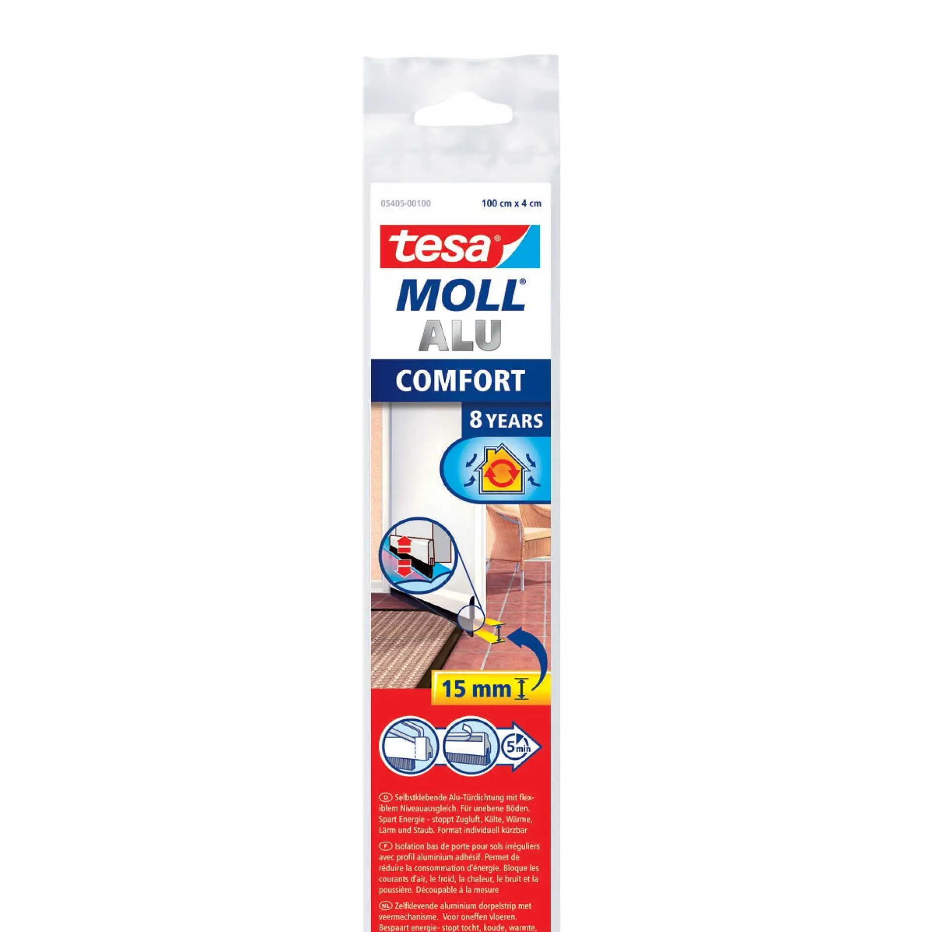[en-en] tesamoll Door-to-floor brush Comfort white