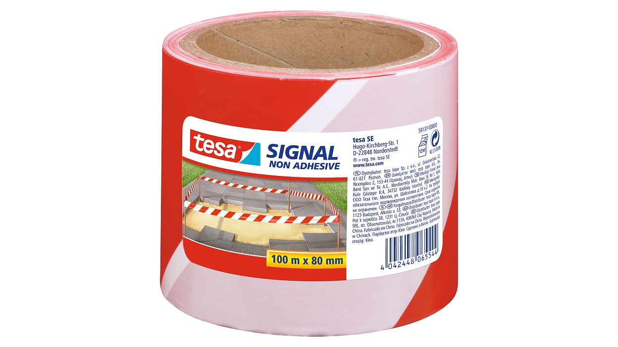 [en-en] tesa Signal Warning-Marking tape,non-adhesive,red-white,100m x 80mm