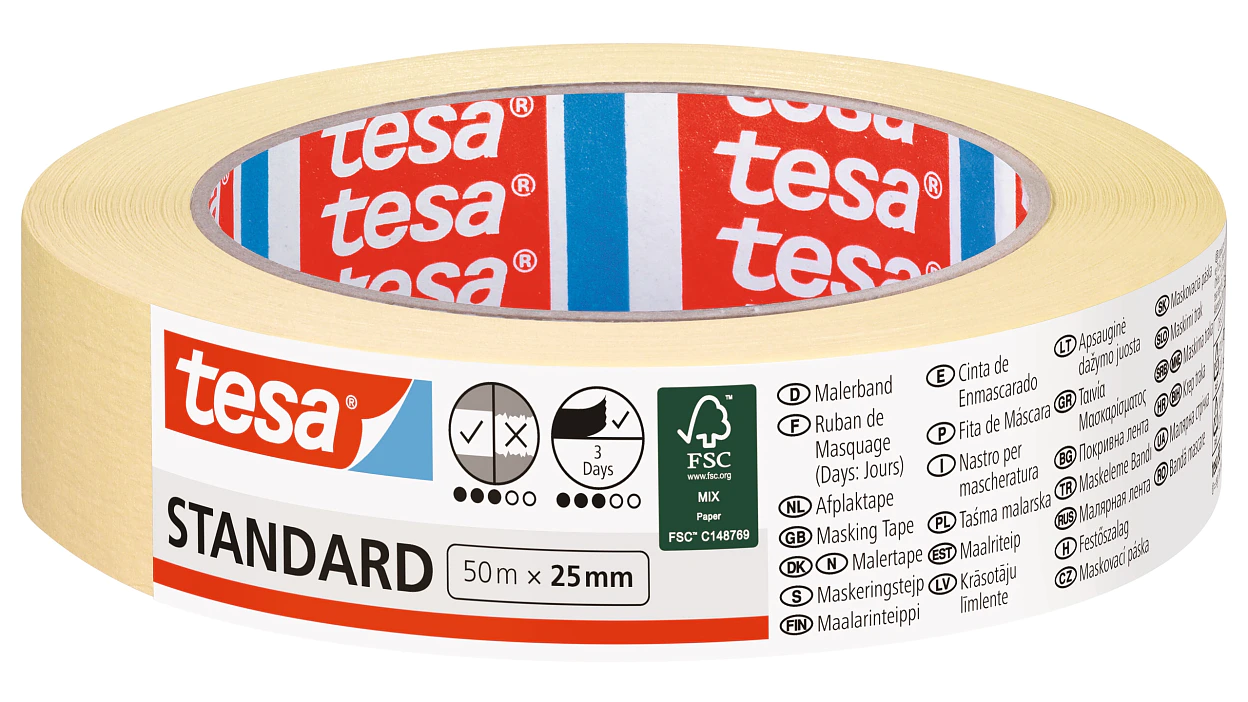 [en-en] tesa Masking&nbsp;Standard, 50m x 25mm