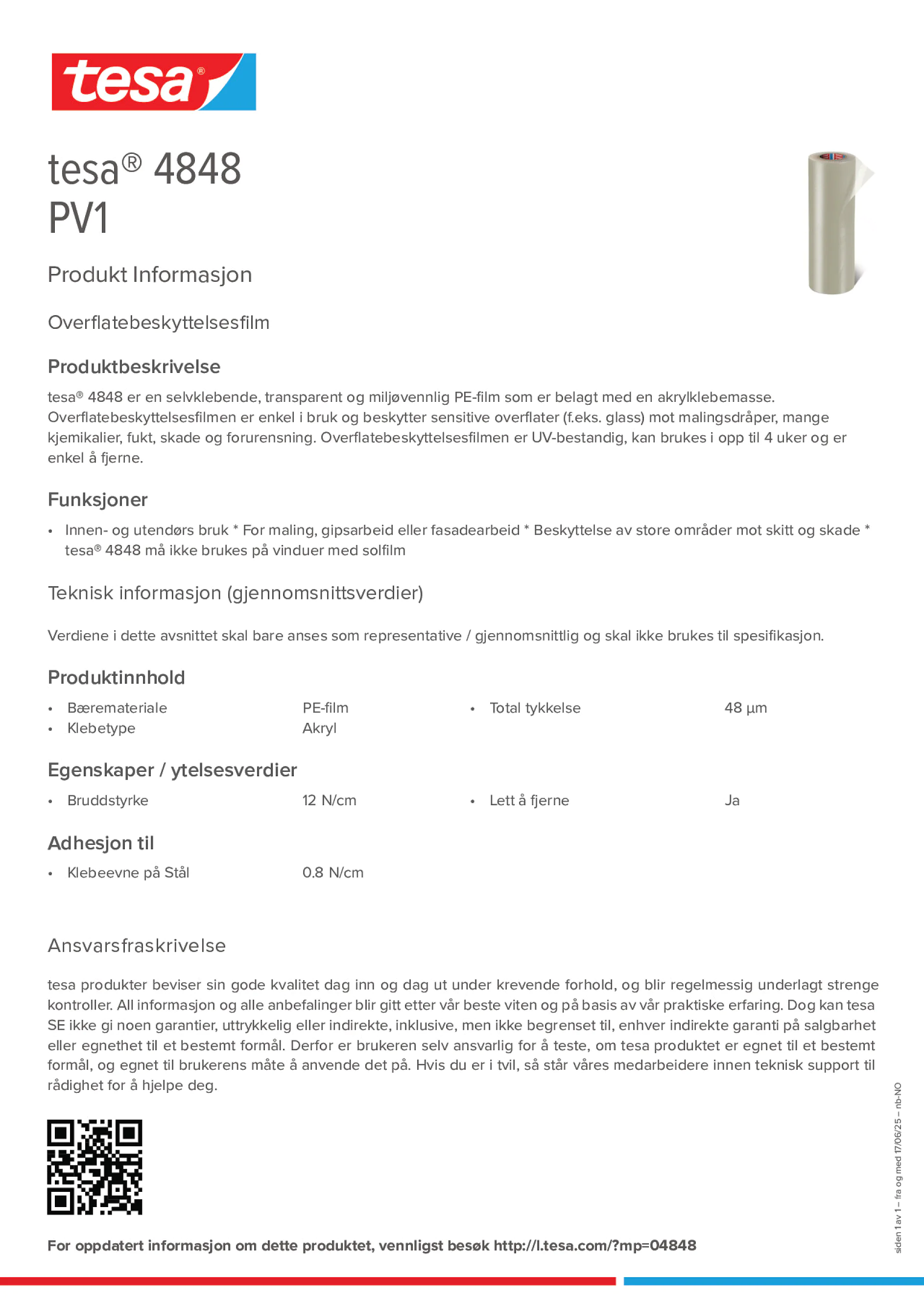 Product information_tesa® 4848_nb-NO