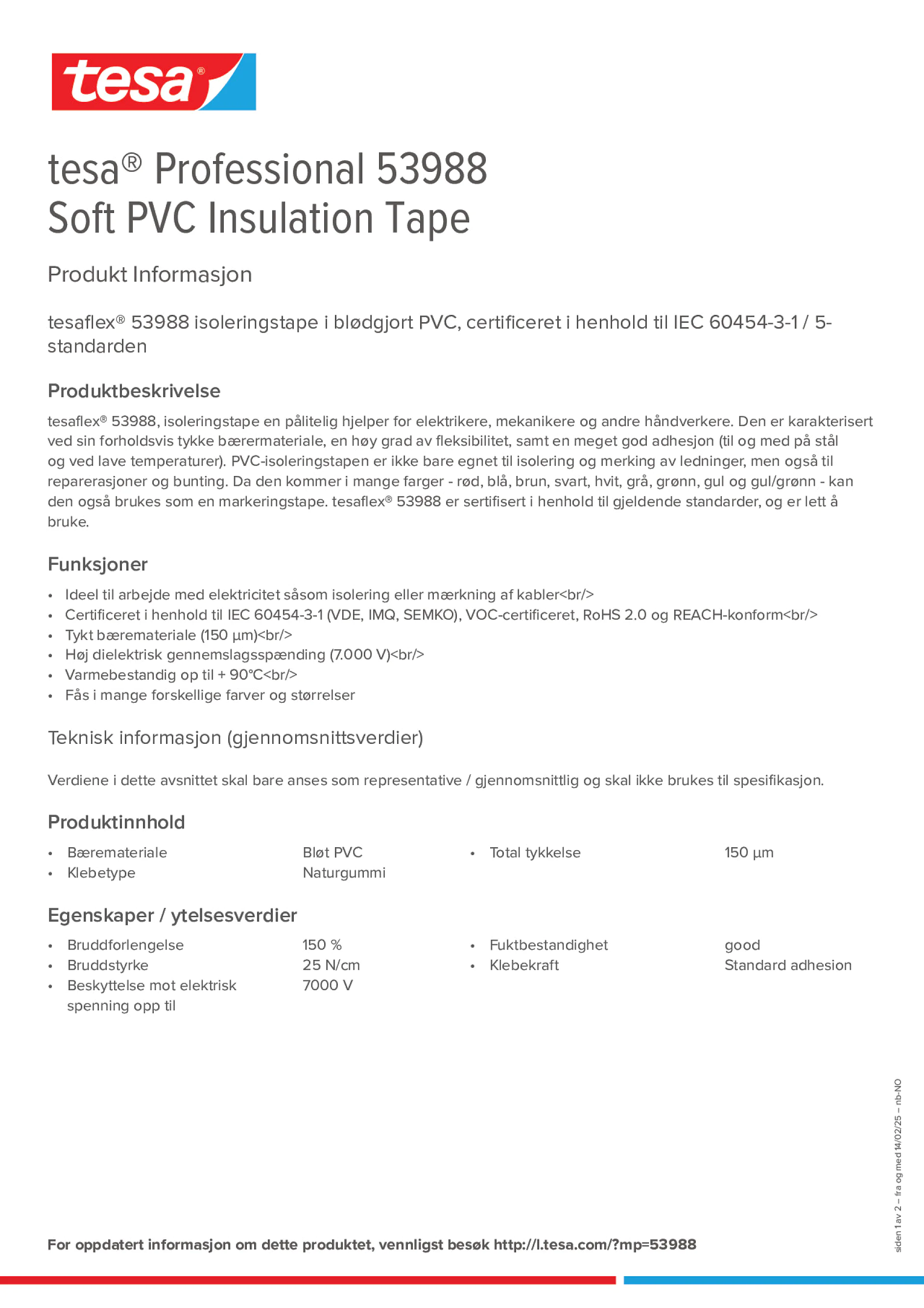 Product information_tesa® Professional 53988_nb-NO