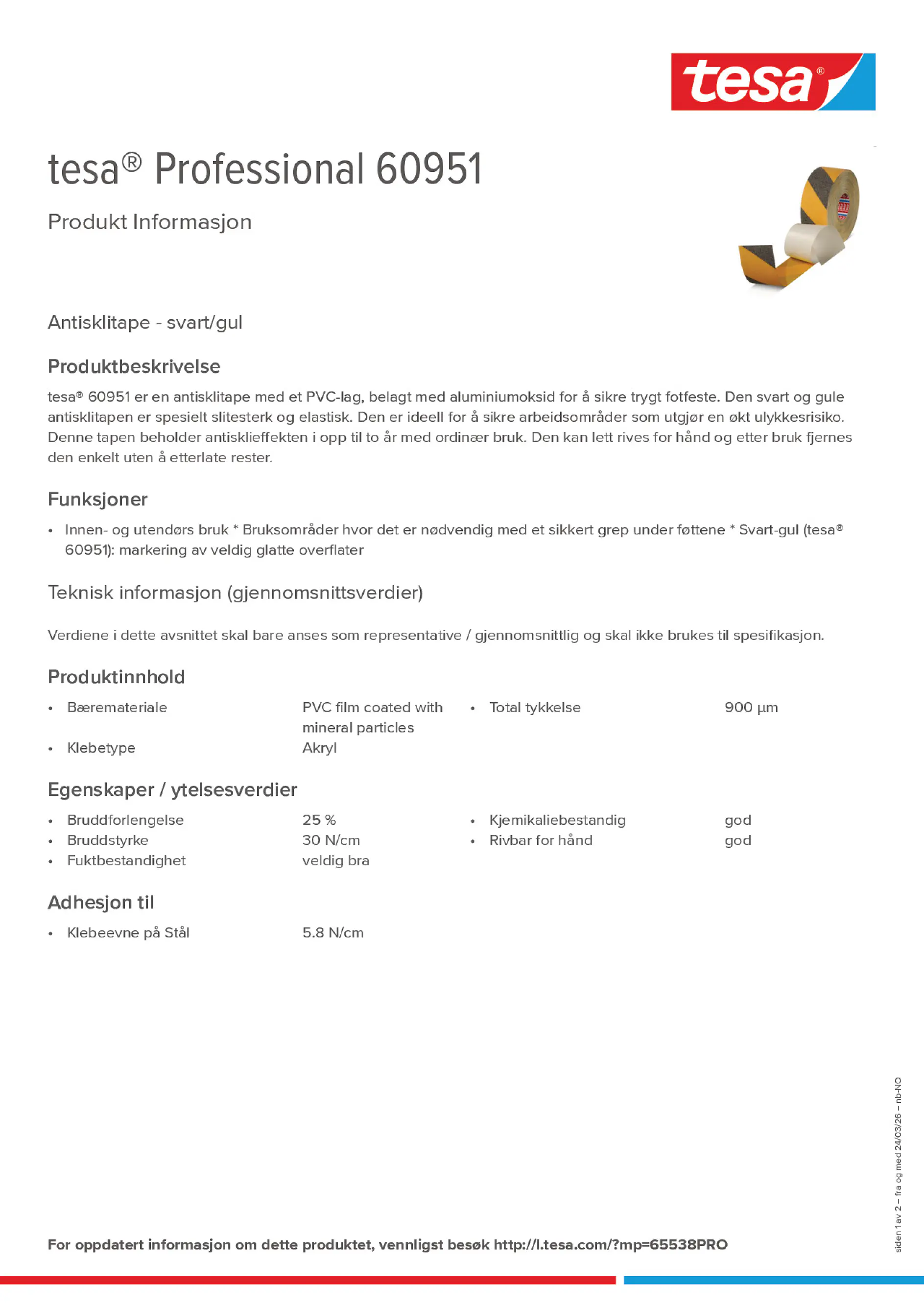 Product information_tesa® Professional 60951_nb-NO