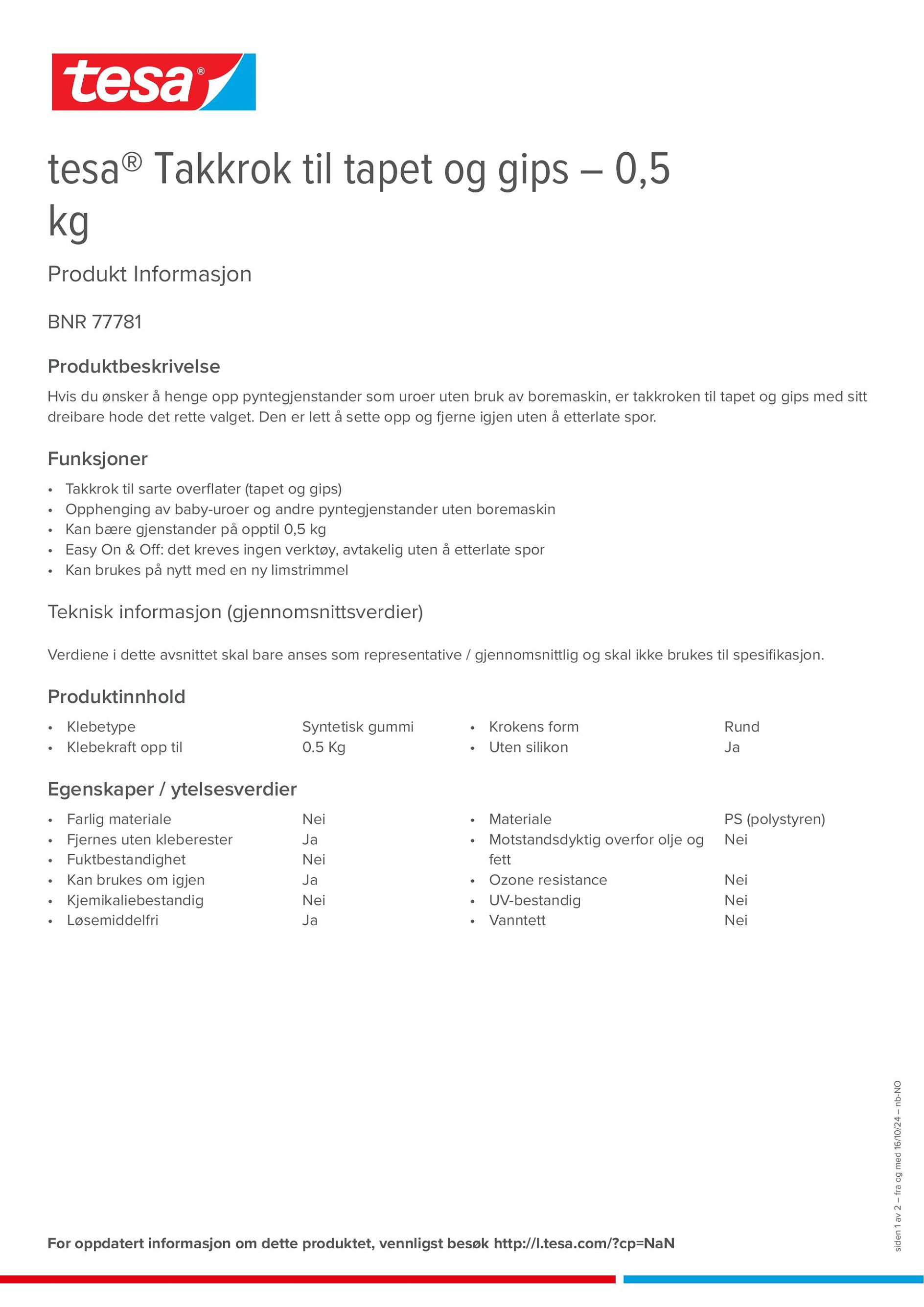 Product information_tesa® 77781_nb-NO