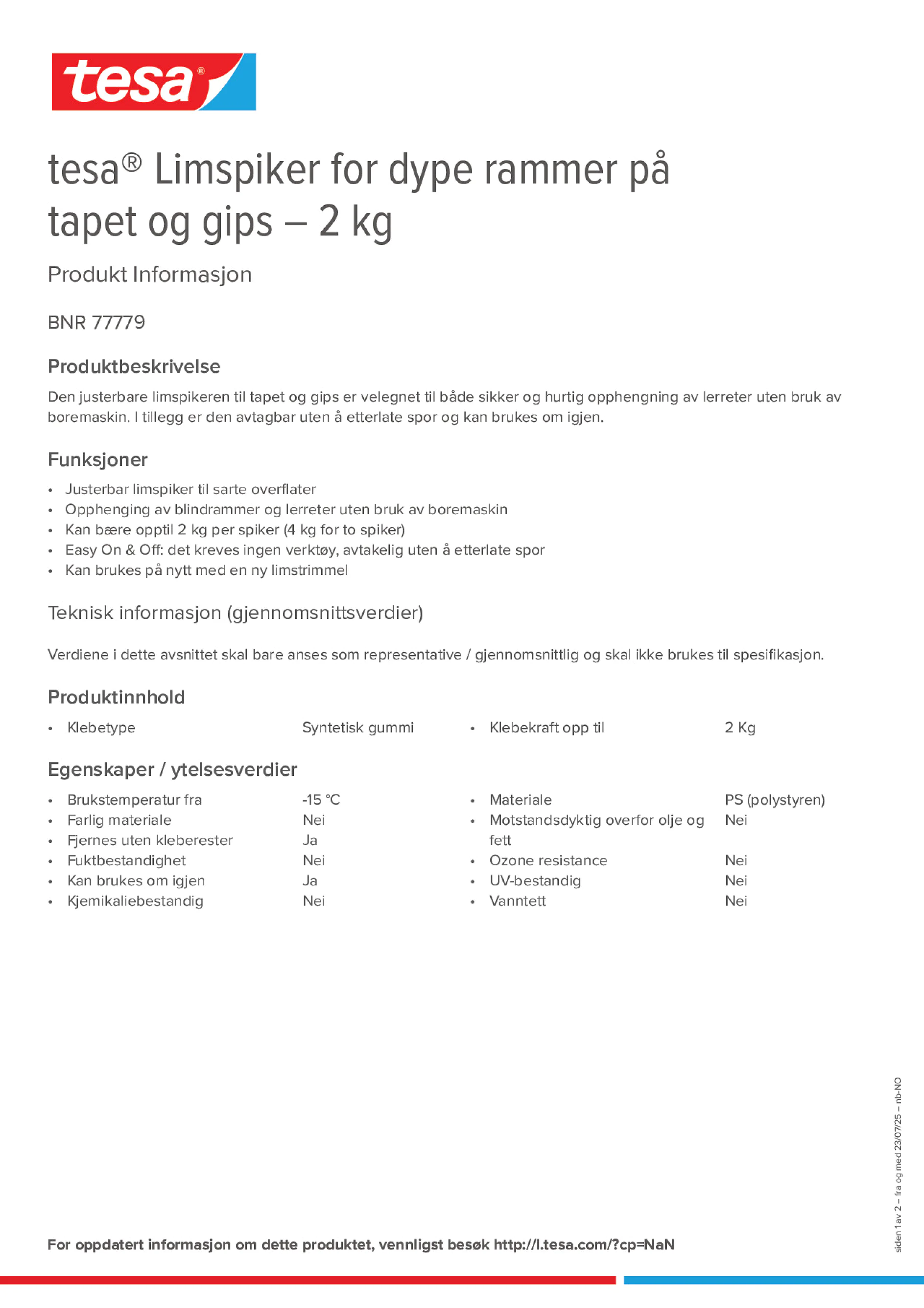 Product information_tesa® 77779_nb-NO