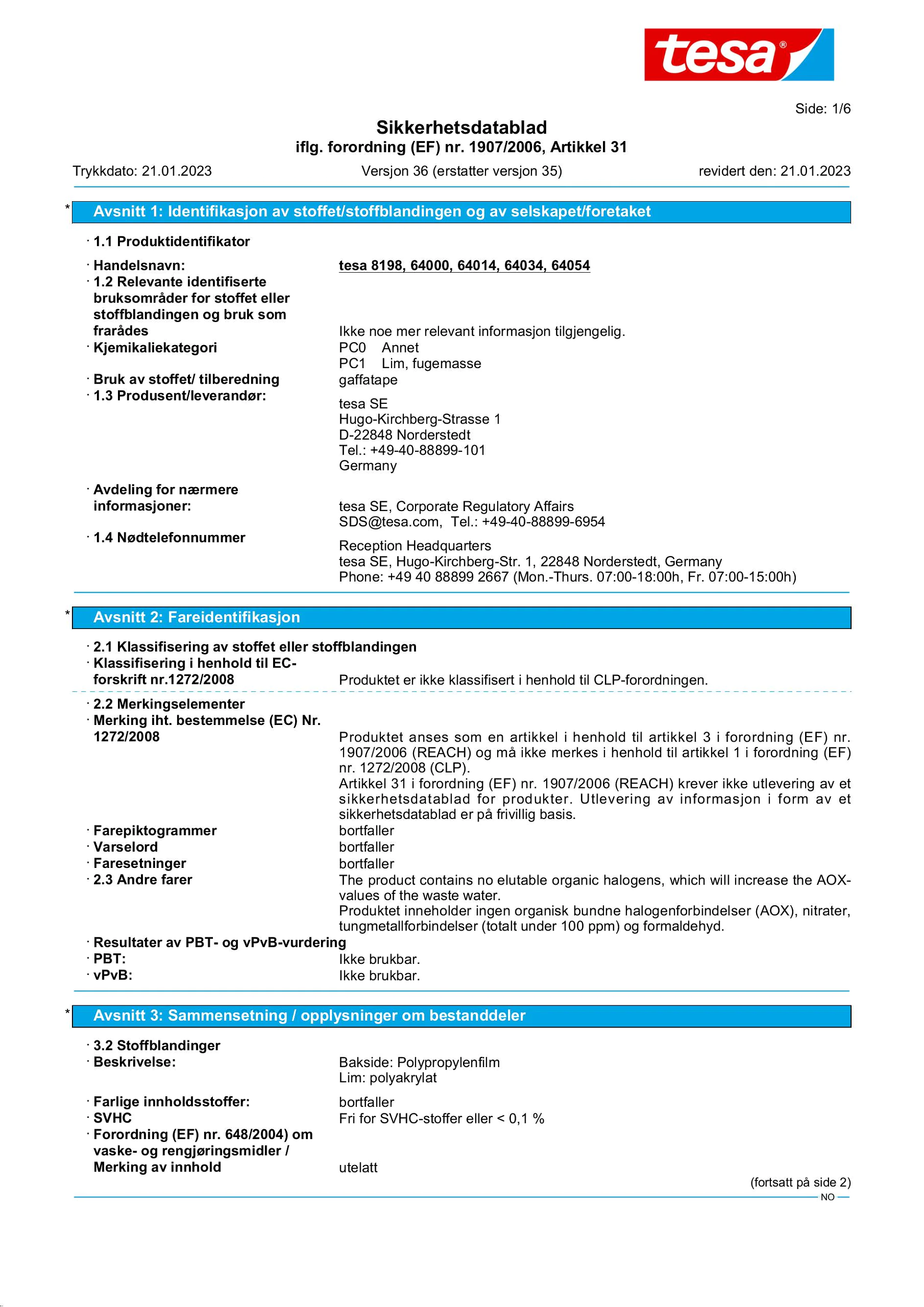 Safety data sheet_tesapack® 57424_nb-NO_v36