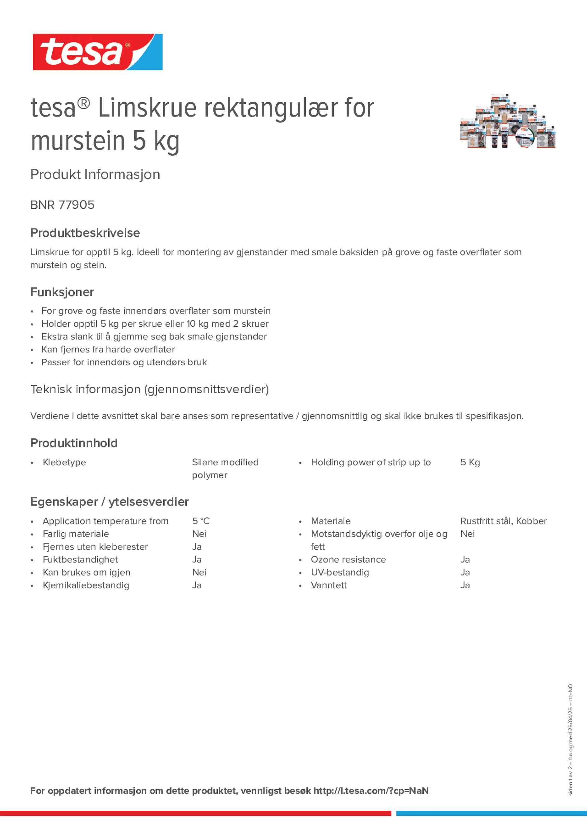 Product information_tesa® 77905_nb-NO