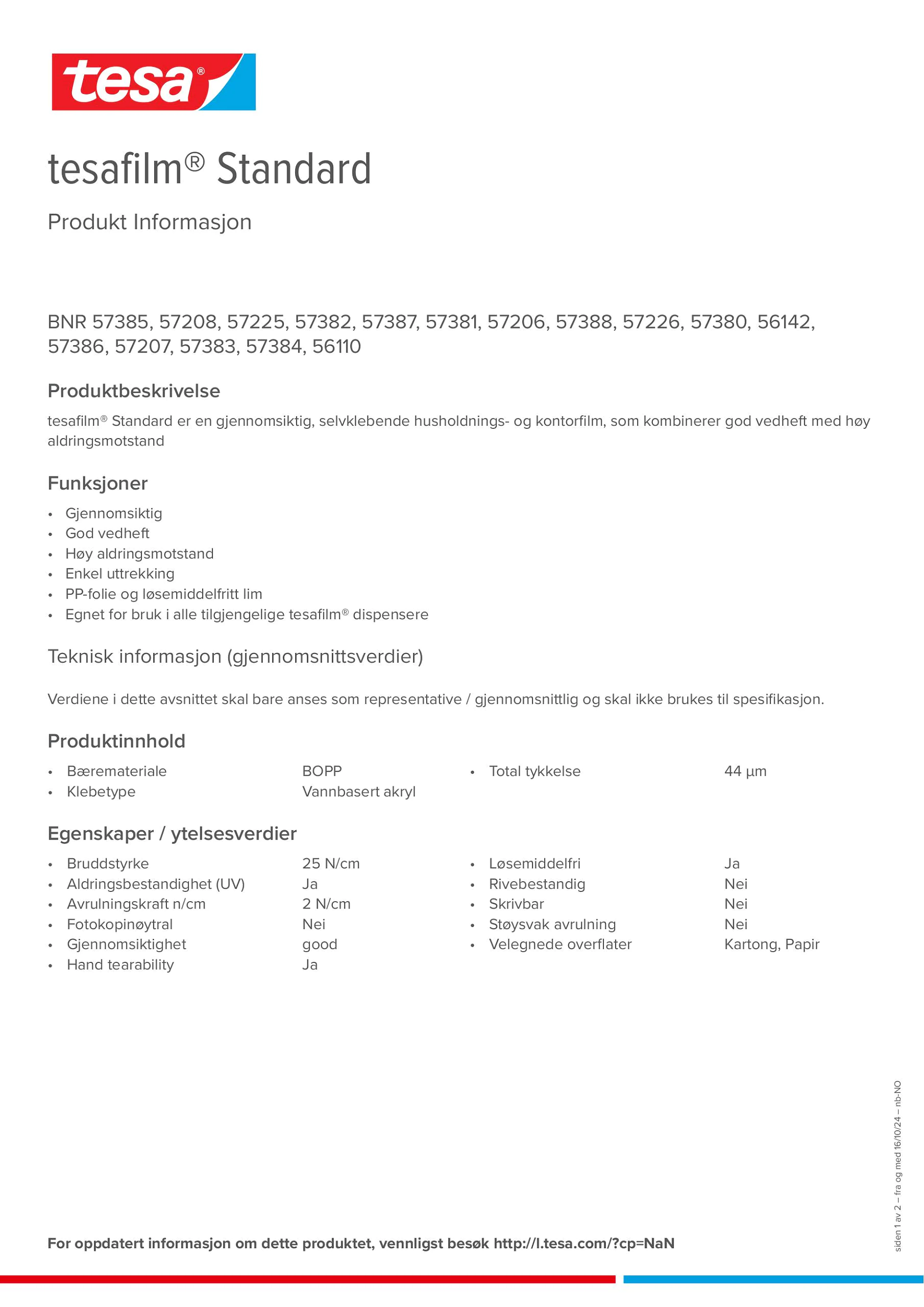 Product information_tesafilm® 57226_nb-NO