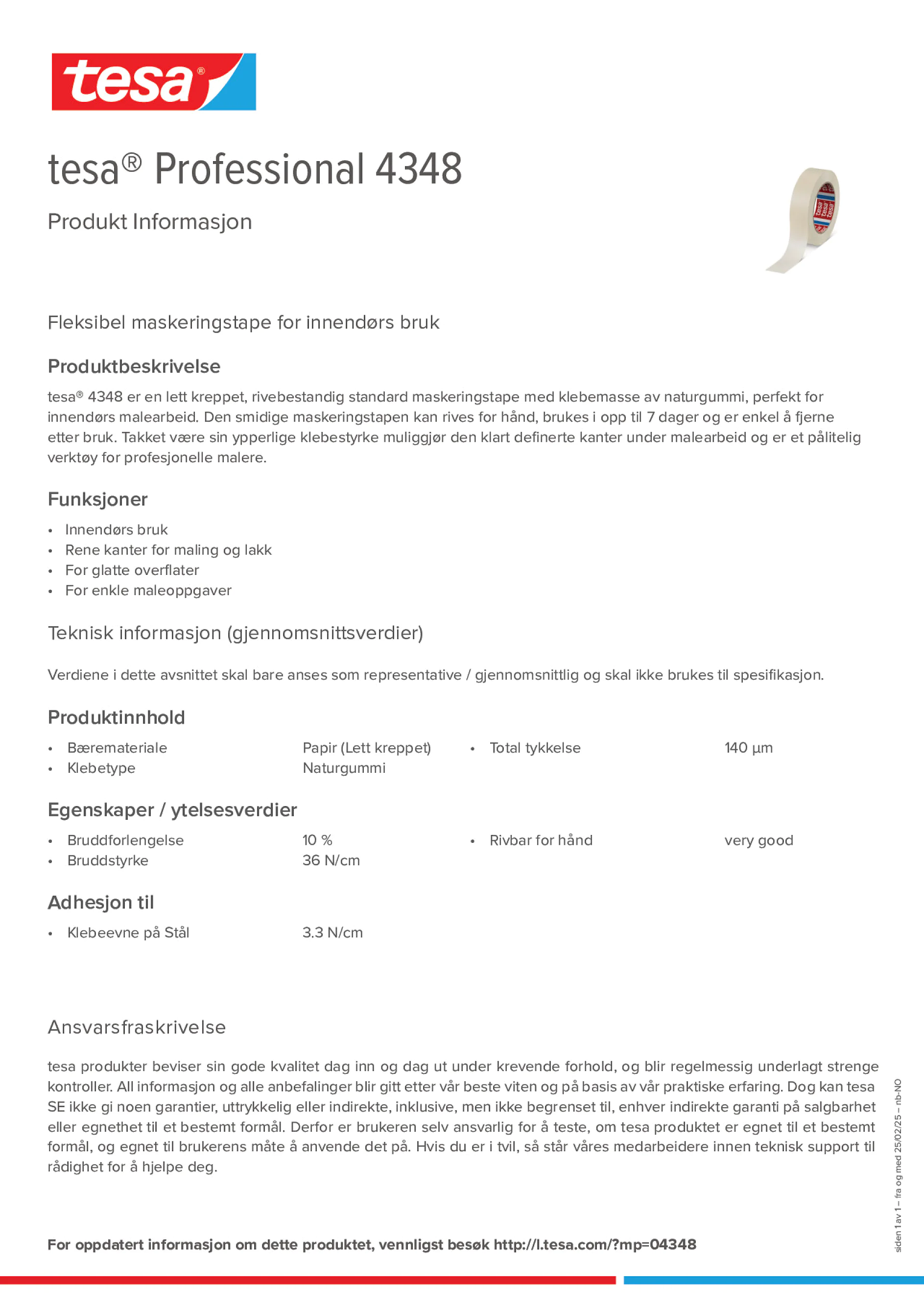 Product information_tesa® Professional 04348_nb-NO