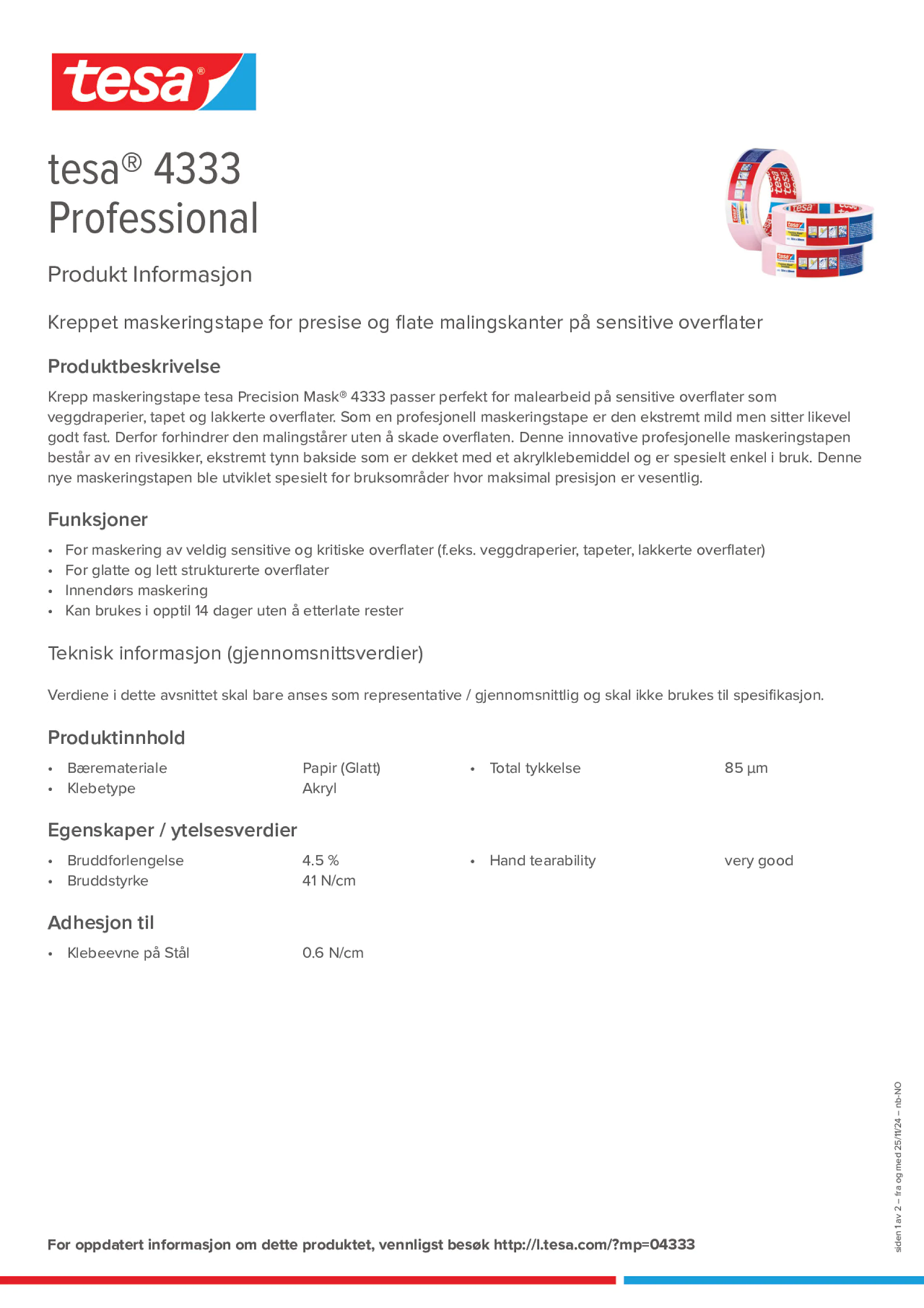 Product information_tesa® 04333_nb-NO