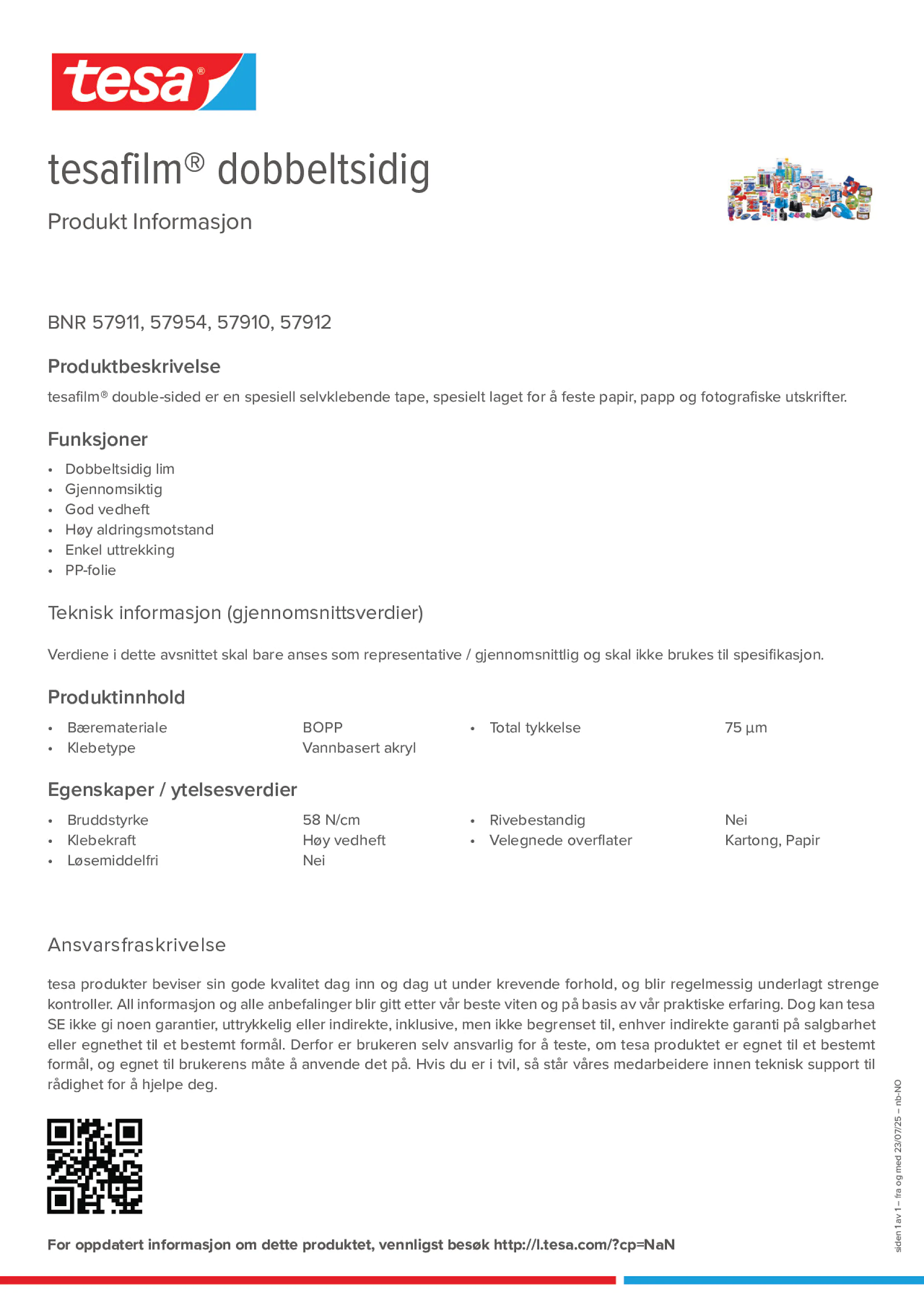 Product information_tesafilm® 57910_nb-NO