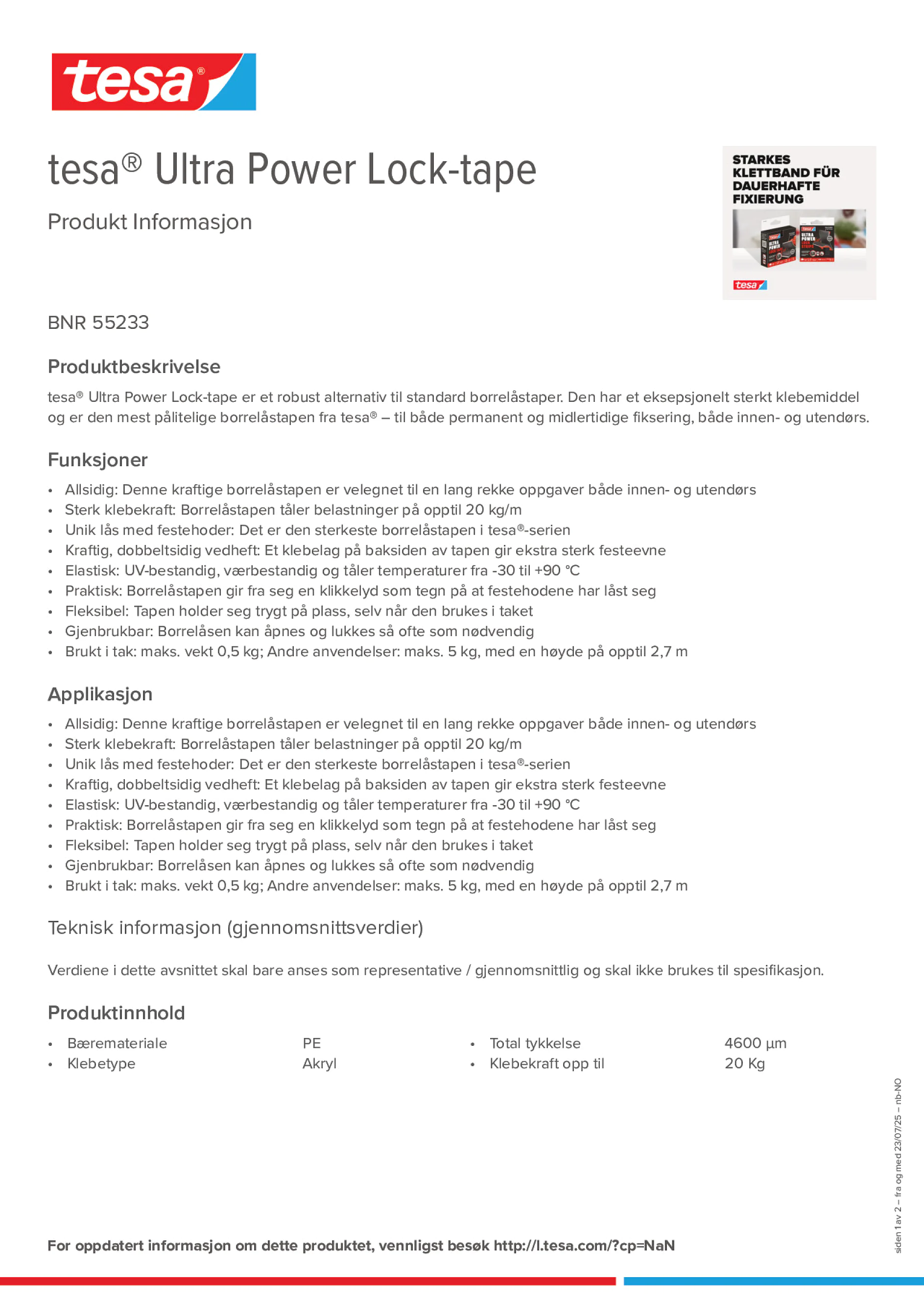 Product information_tesa® 55233_nb-NO