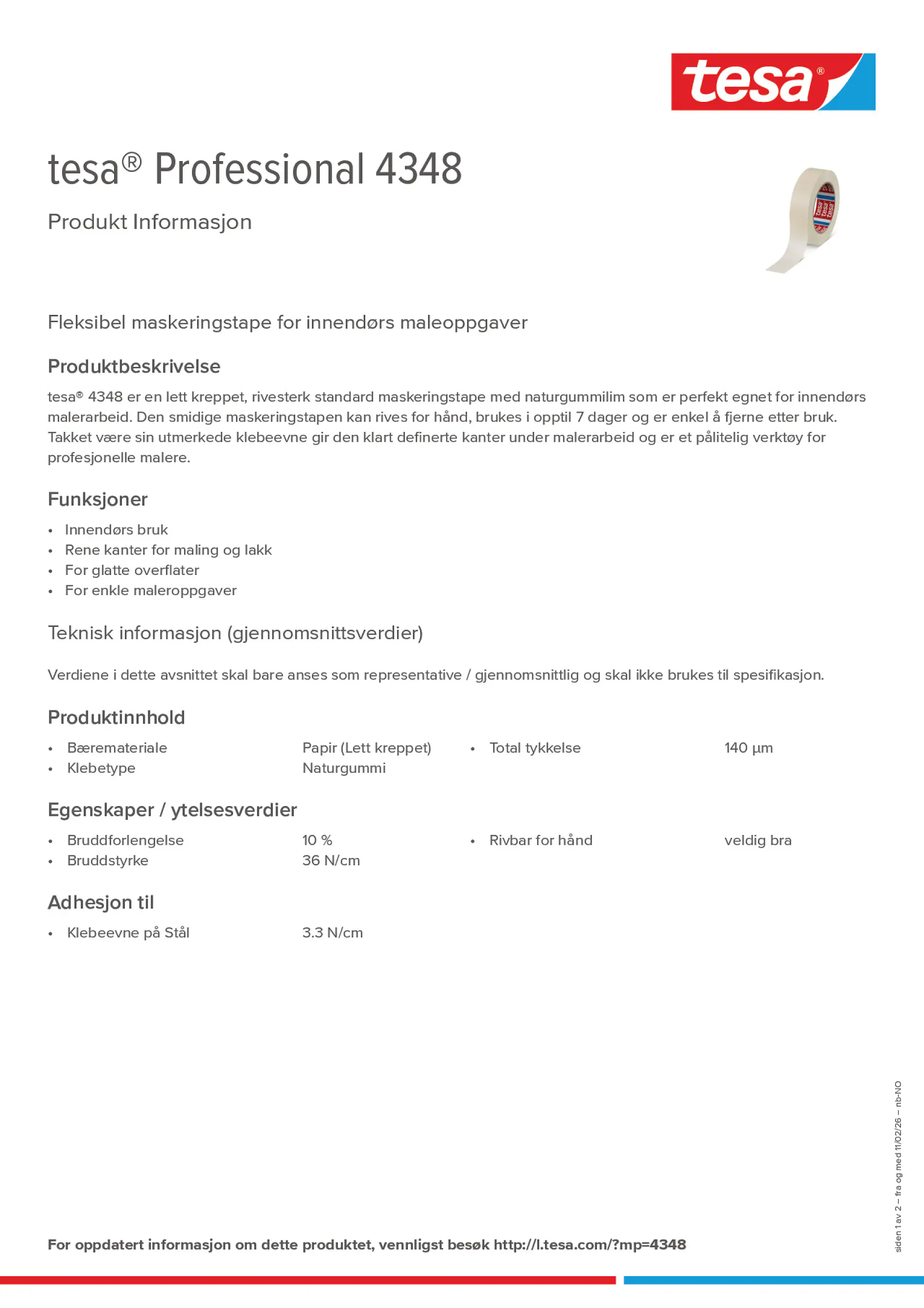 Product information_tesa® Professional 04348_nb-NO