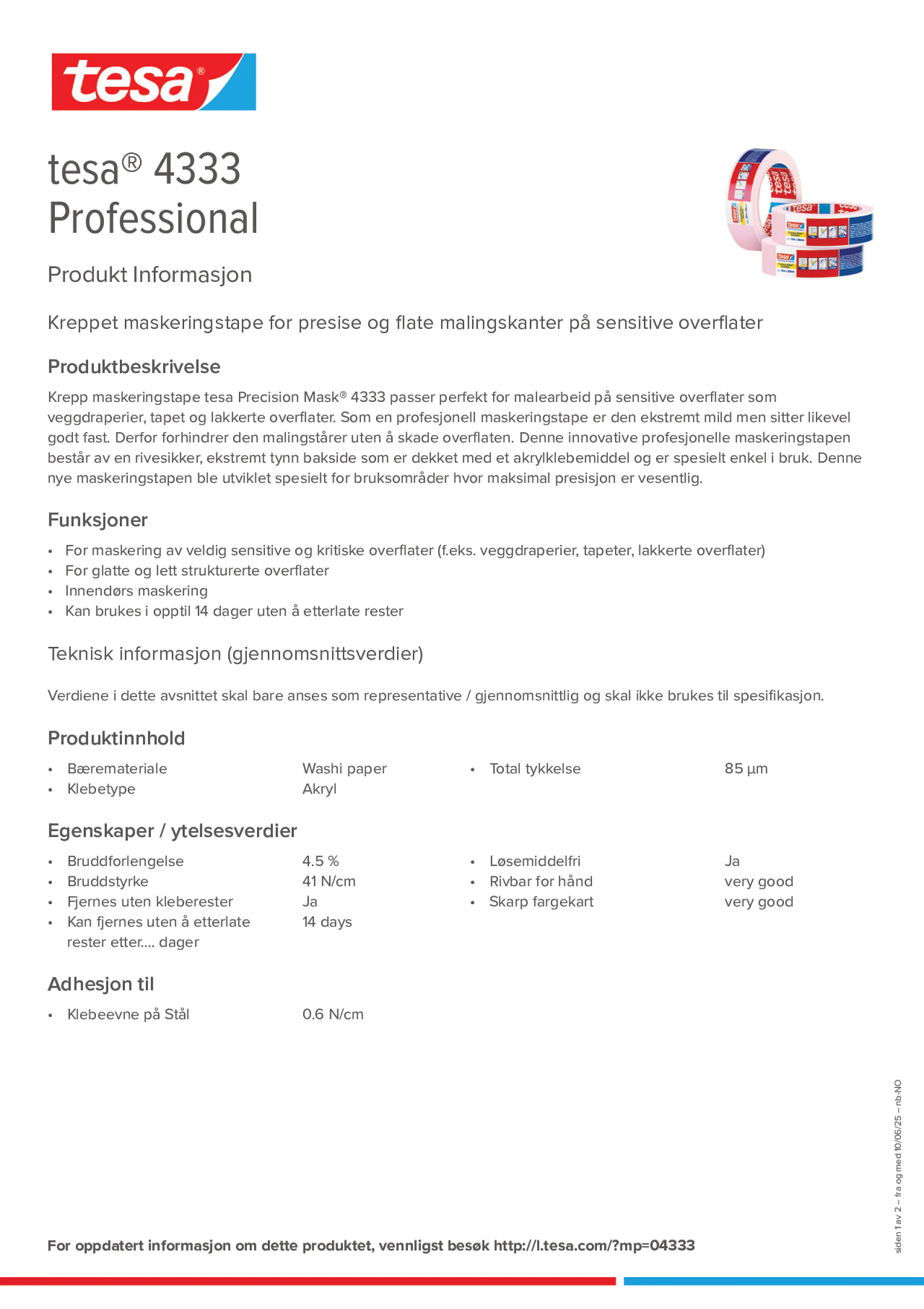 Product information_tesa® 04333_nb-NO