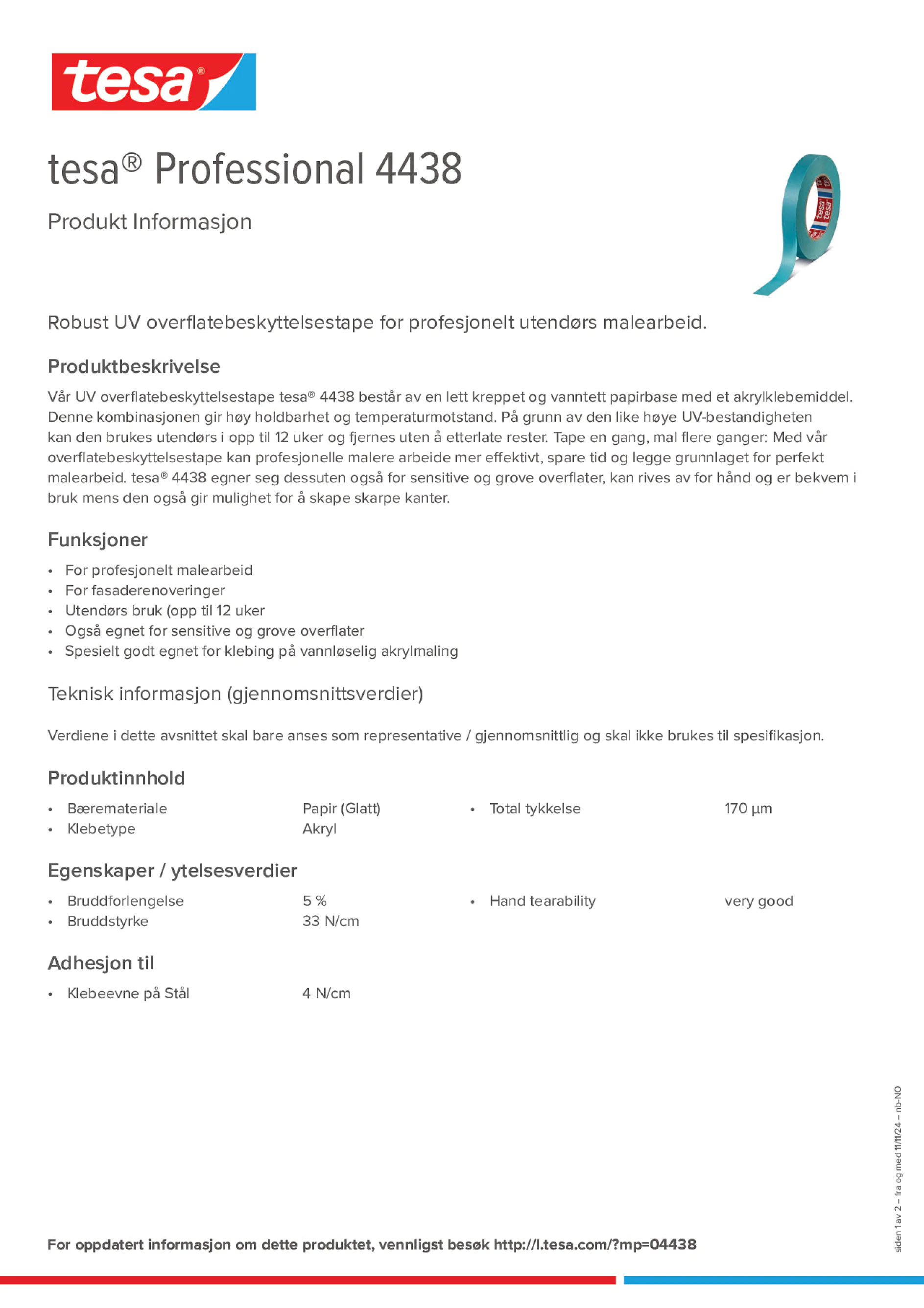 Product information_tesa® Professional 04438_nb-NO