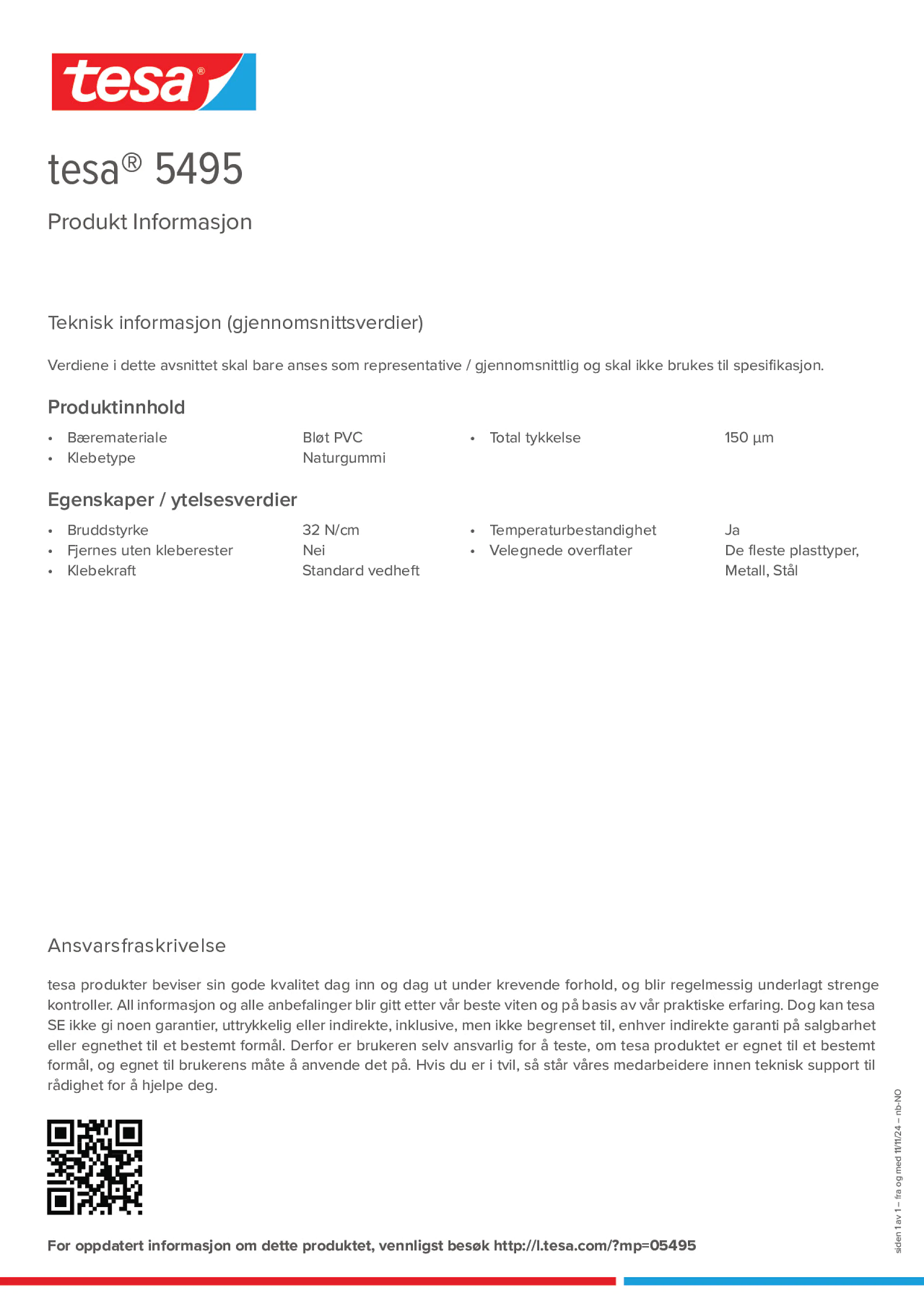 Product information_tesa® 5495_nb-NO