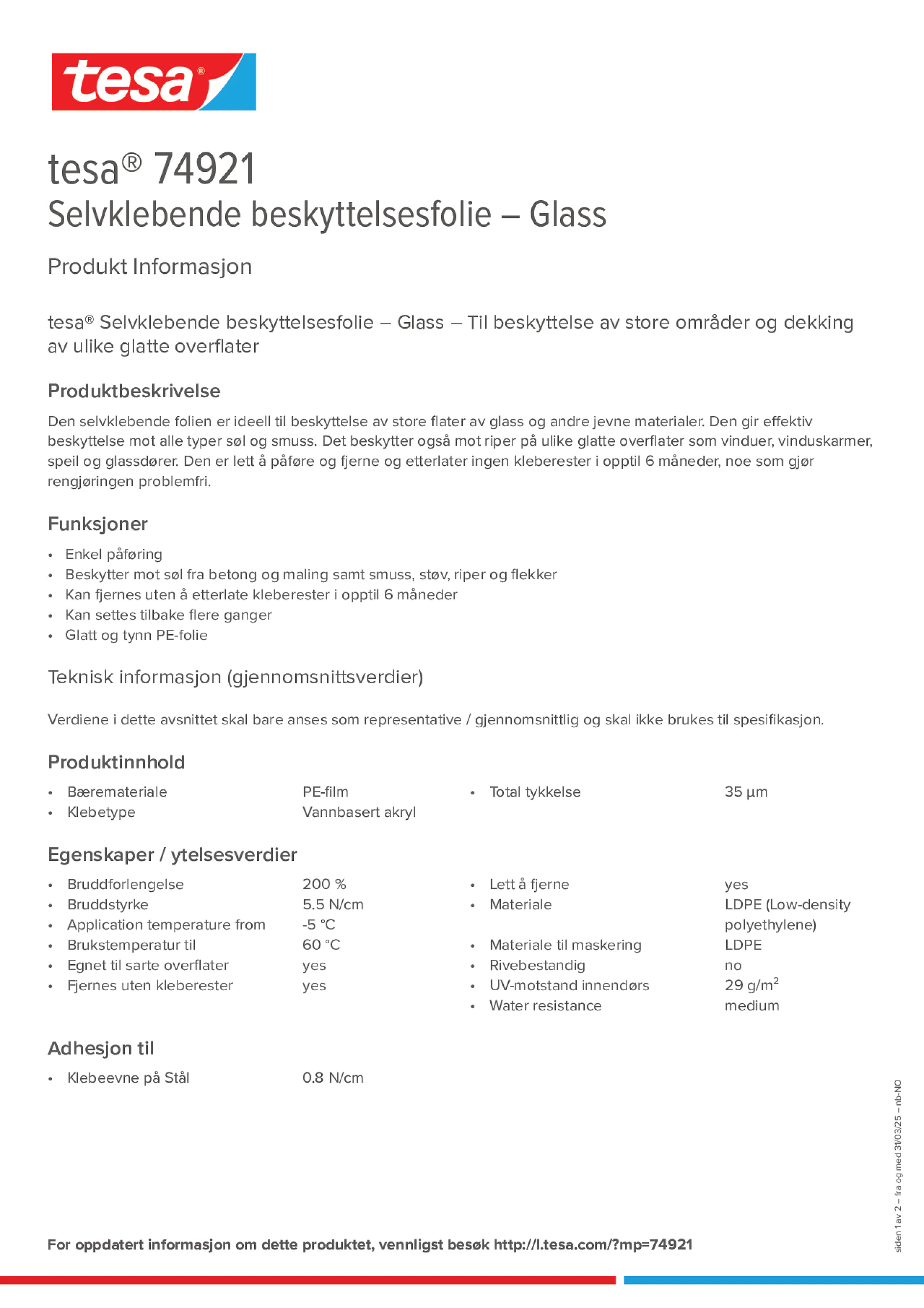 Product information_tesa® 74921_nb-NO