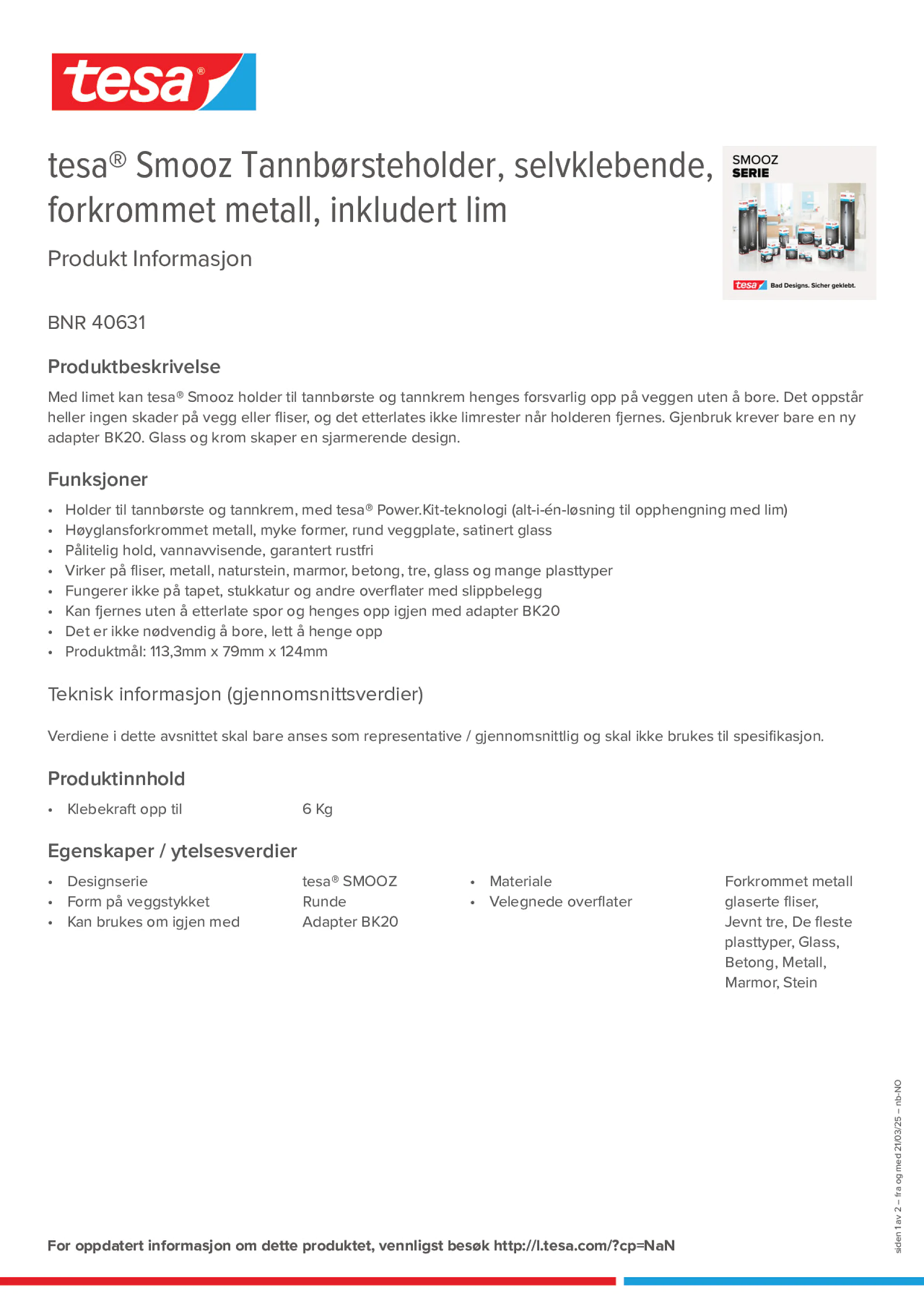Product information_tesa® 40631_nb-NO
