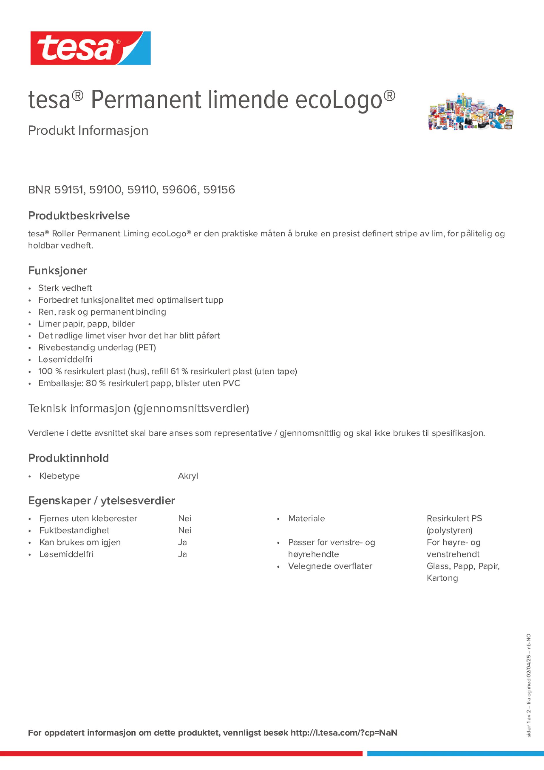 Product information_tesa® 59156_nb-NO