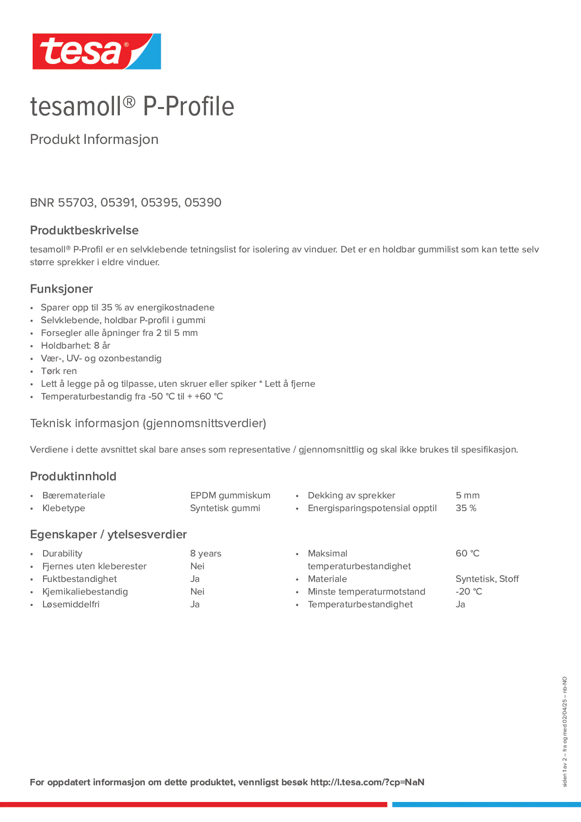 Product information_tesamoll® 5366_nb-NO