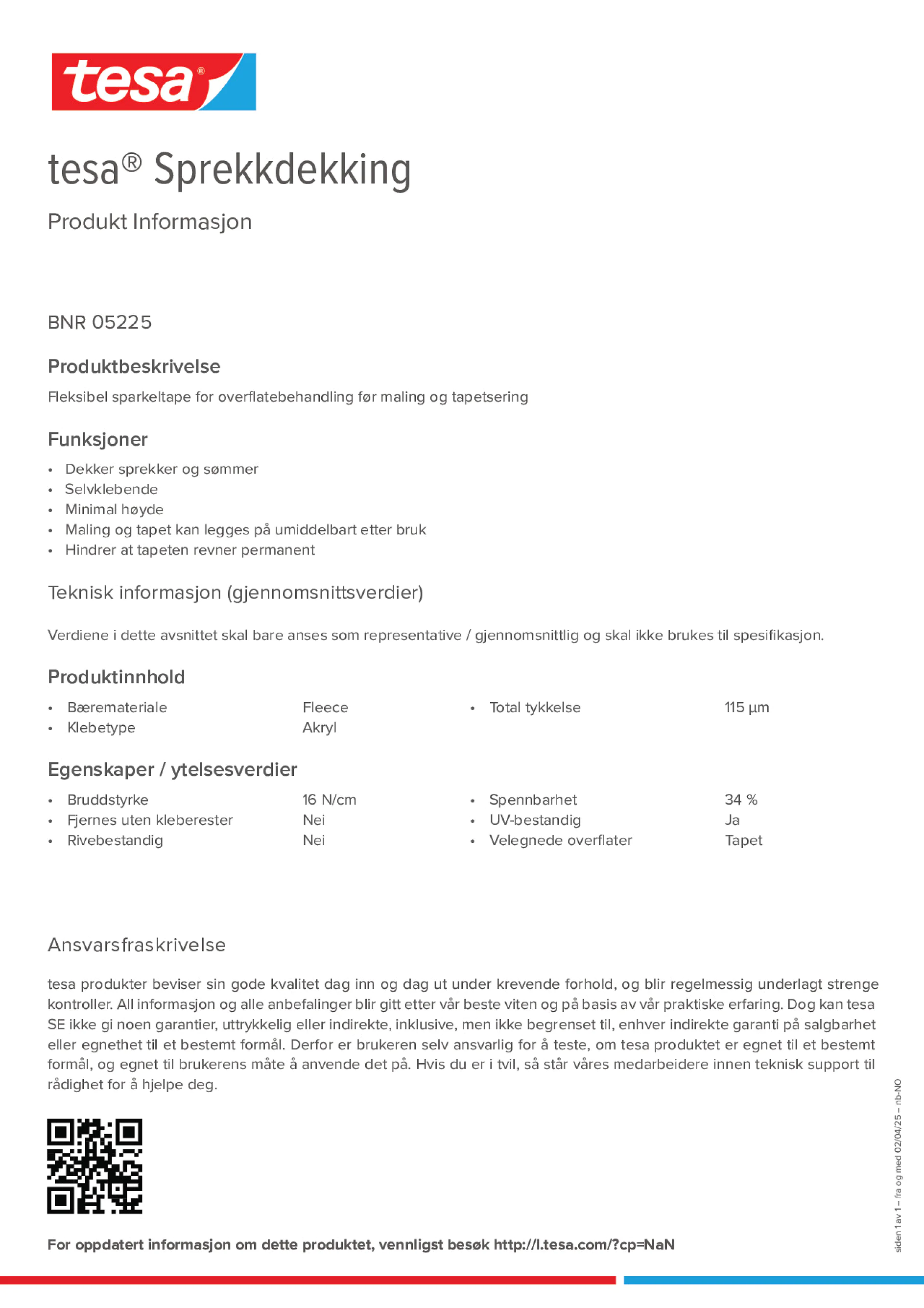 Product information_tesa® 05225_nb-NO