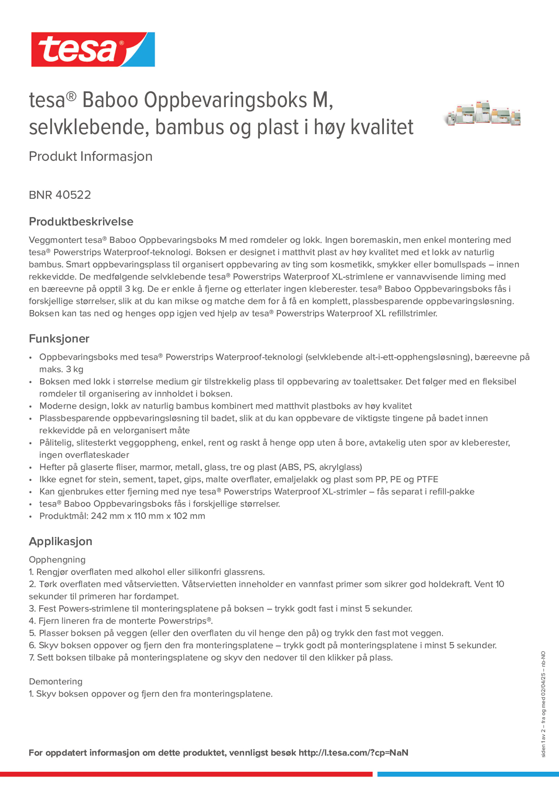 Product information_tesa® 40522_nb-NO