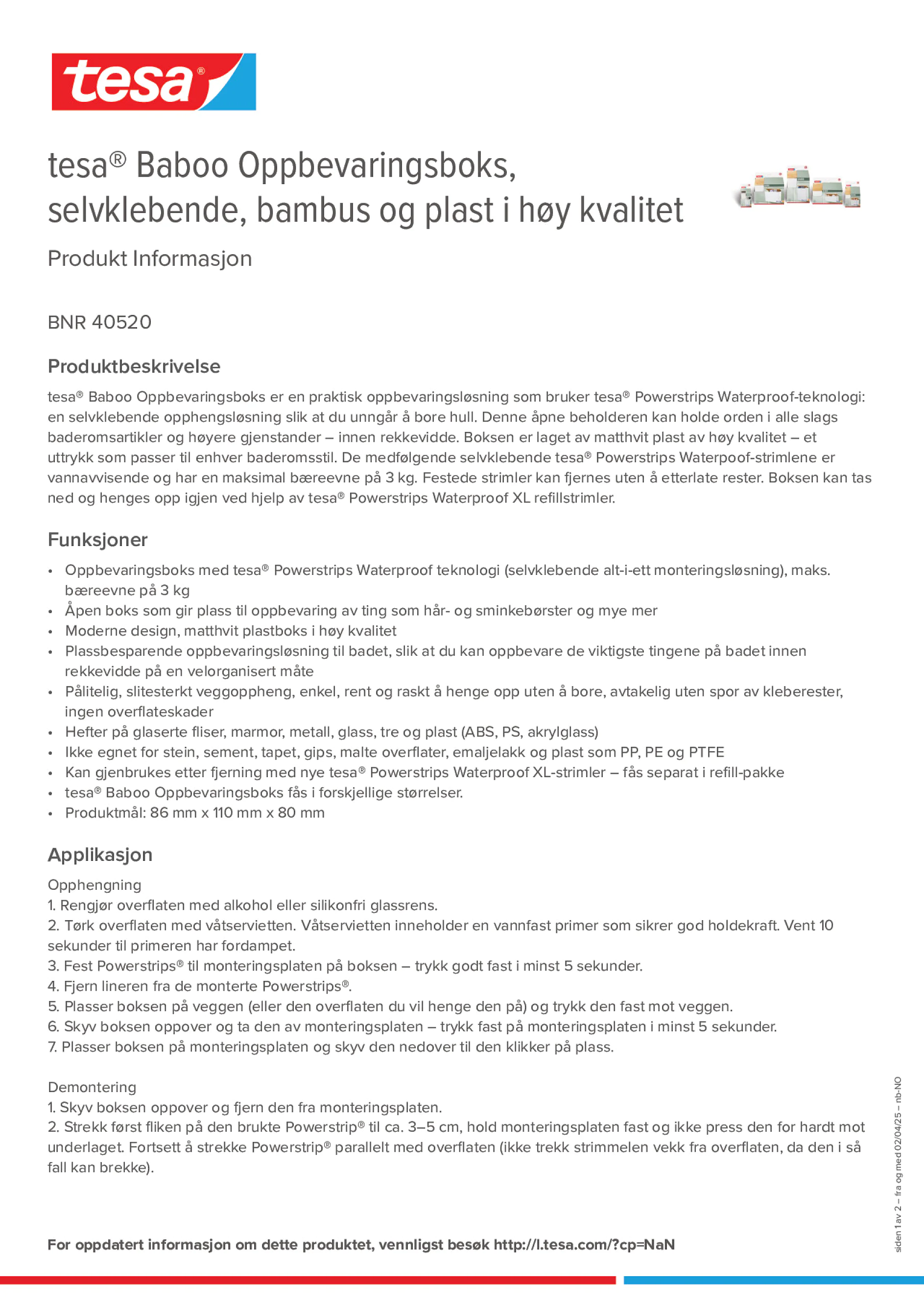 Product information_tesa® 40520_nb-NO