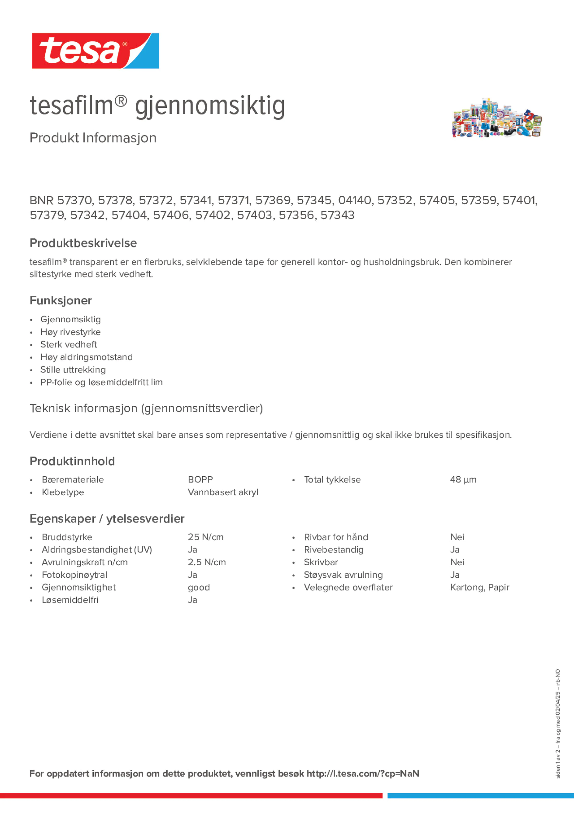 Product information_tesafilm® 4140_nb-NO