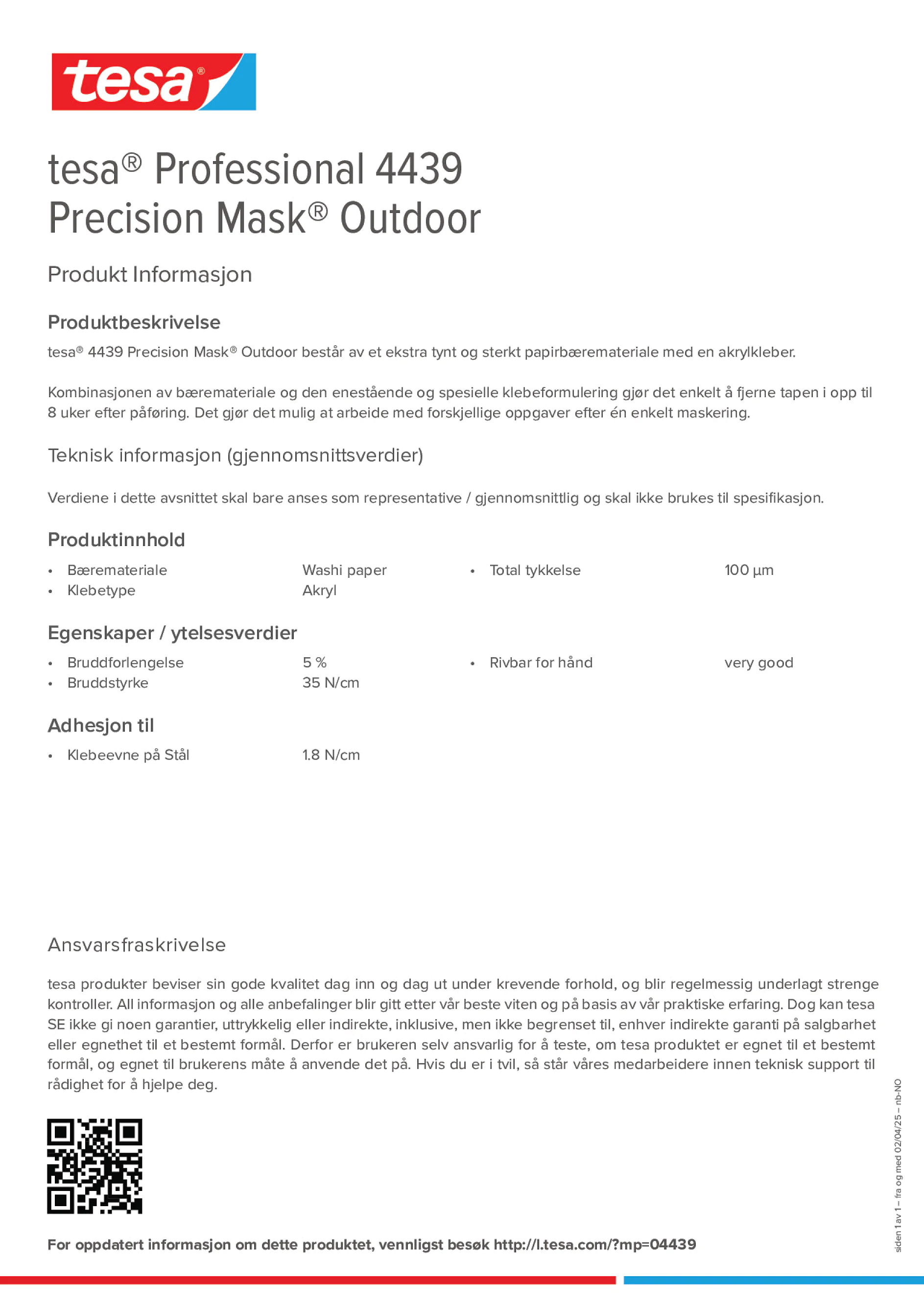 Product information_tesa® Professional 04439_nb-NO