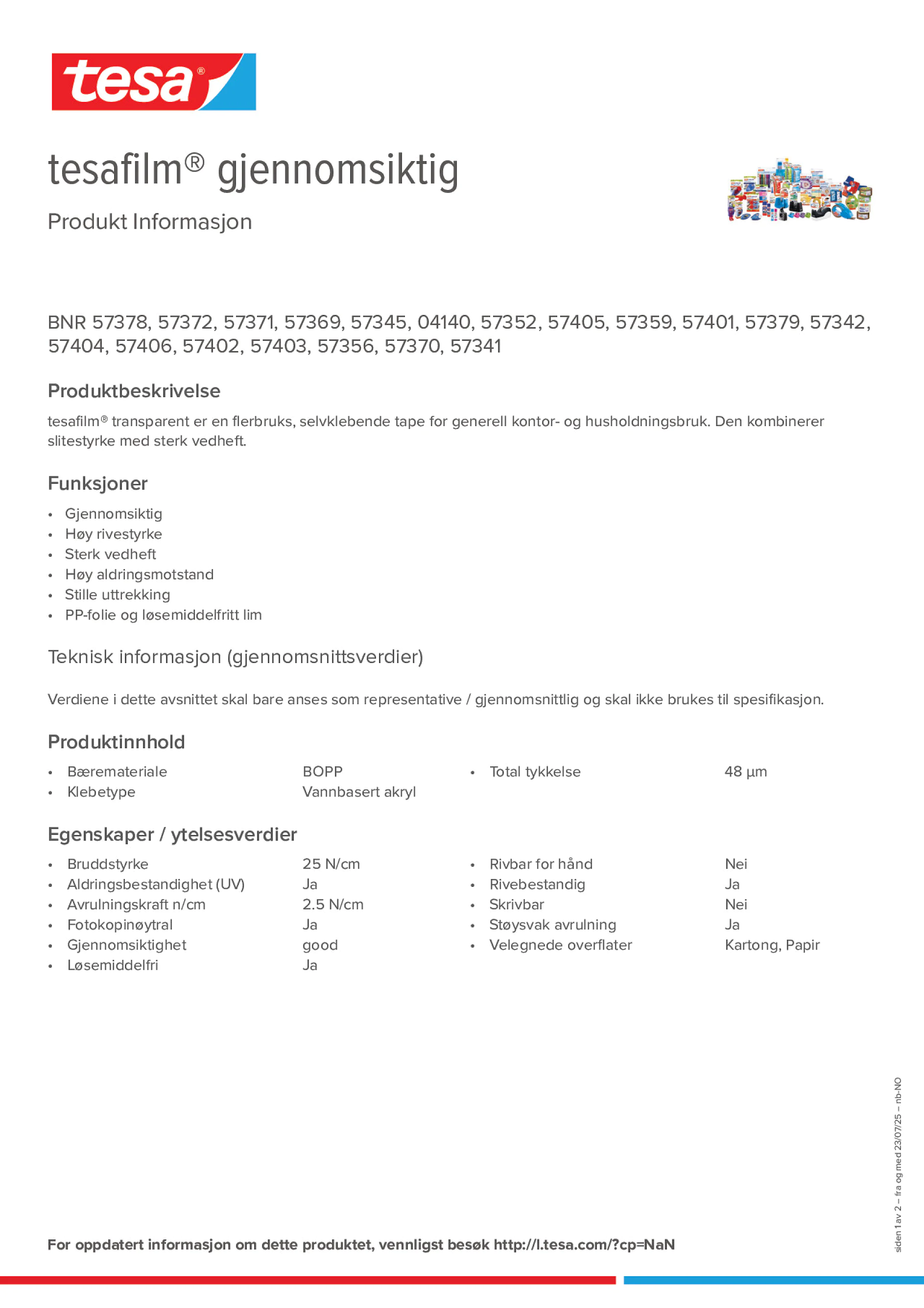Product information_tesafilm® 4140_nb-NO