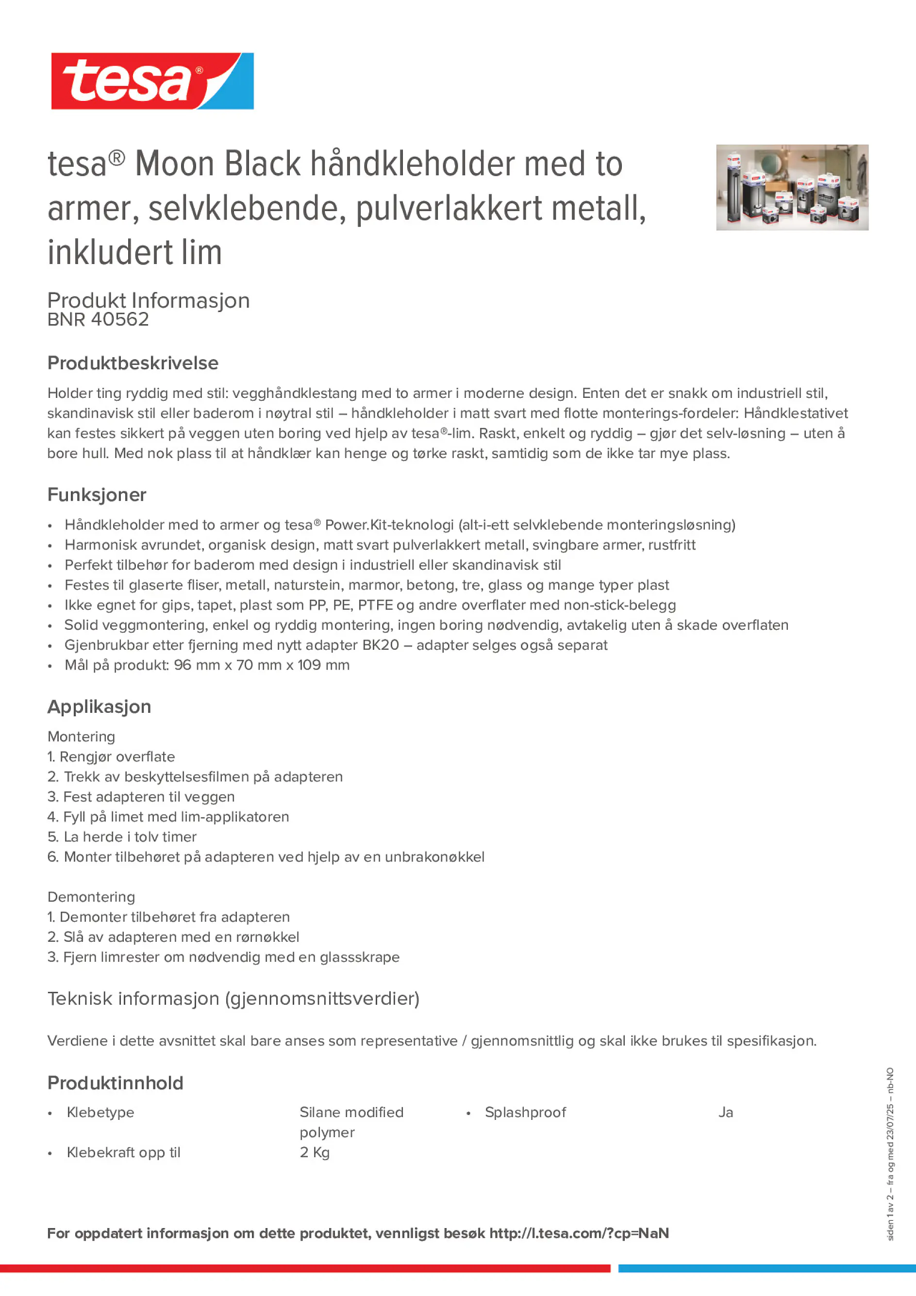 Product information_tesa® 40562_nb-NO