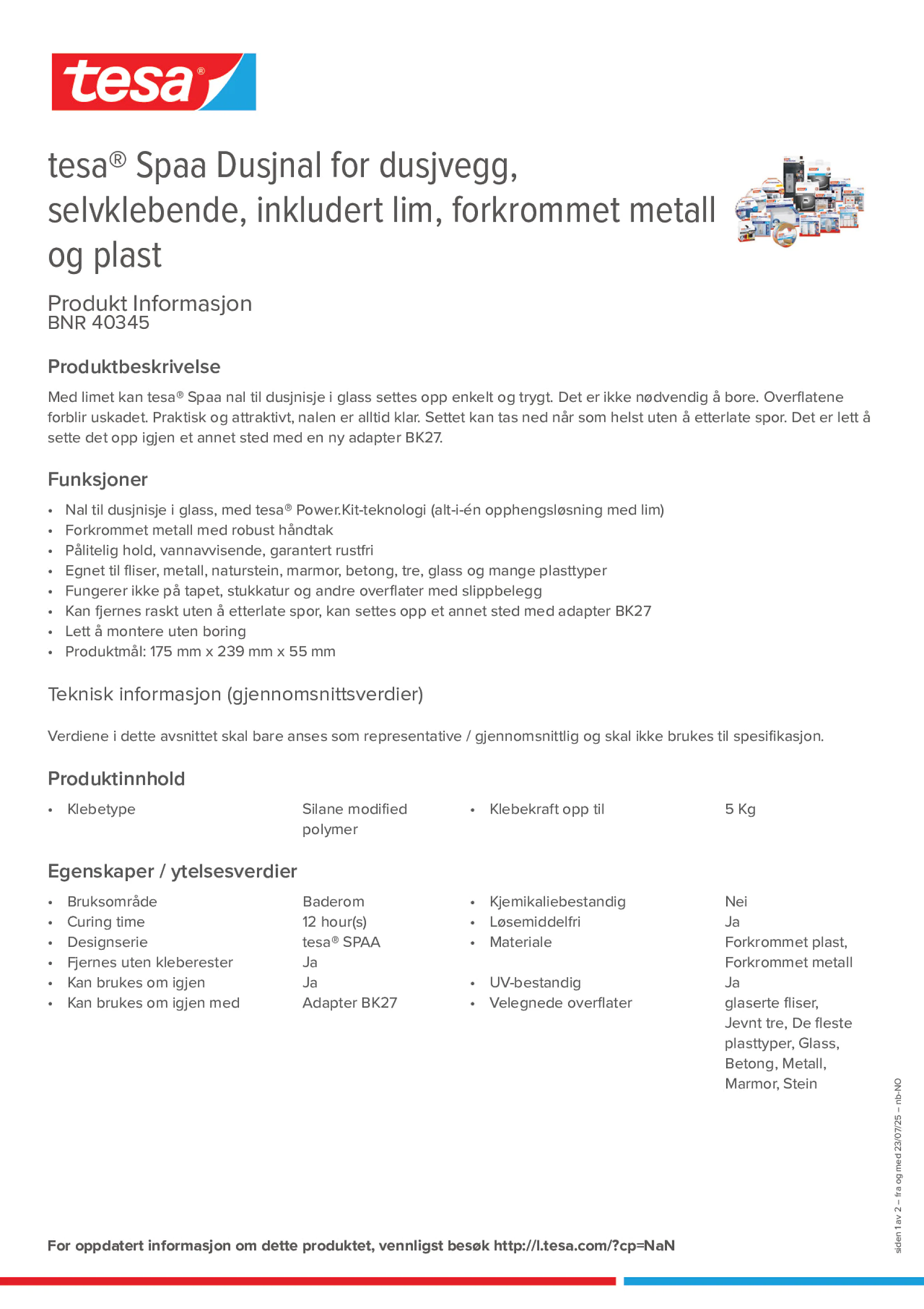 Product information_tesa® 40345_nb-NO