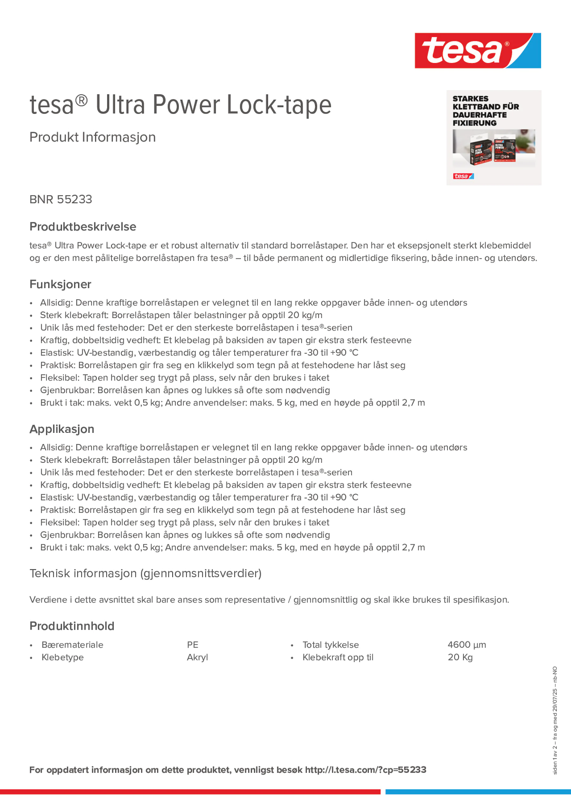 Product information_tesa® 55233_nb-NO