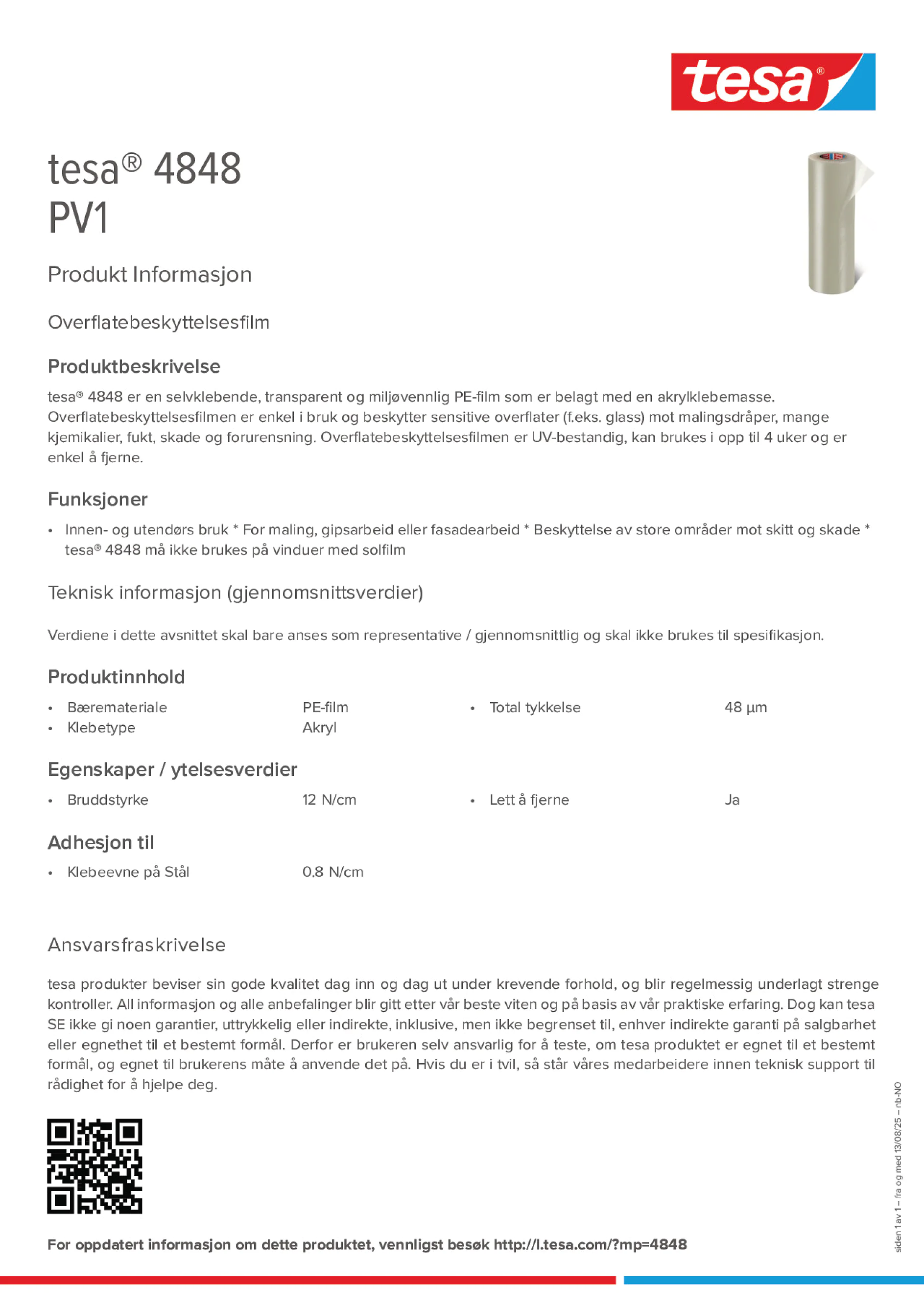 Product information_tesa® 4848_nb-NO